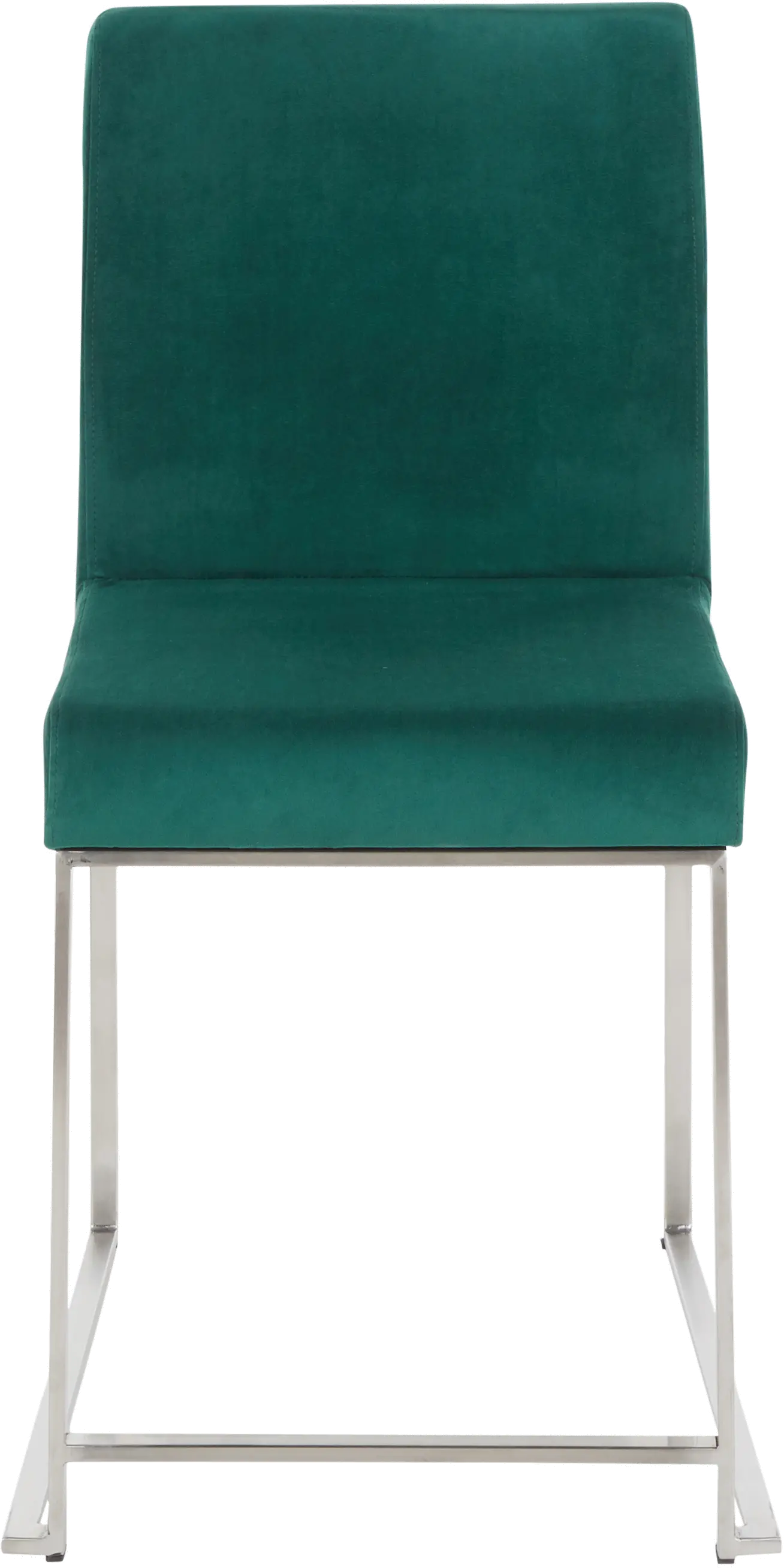 DC-HBFUJI SSVGN2 Fuji Green and Silver Dining Chairs, Set of 2-5