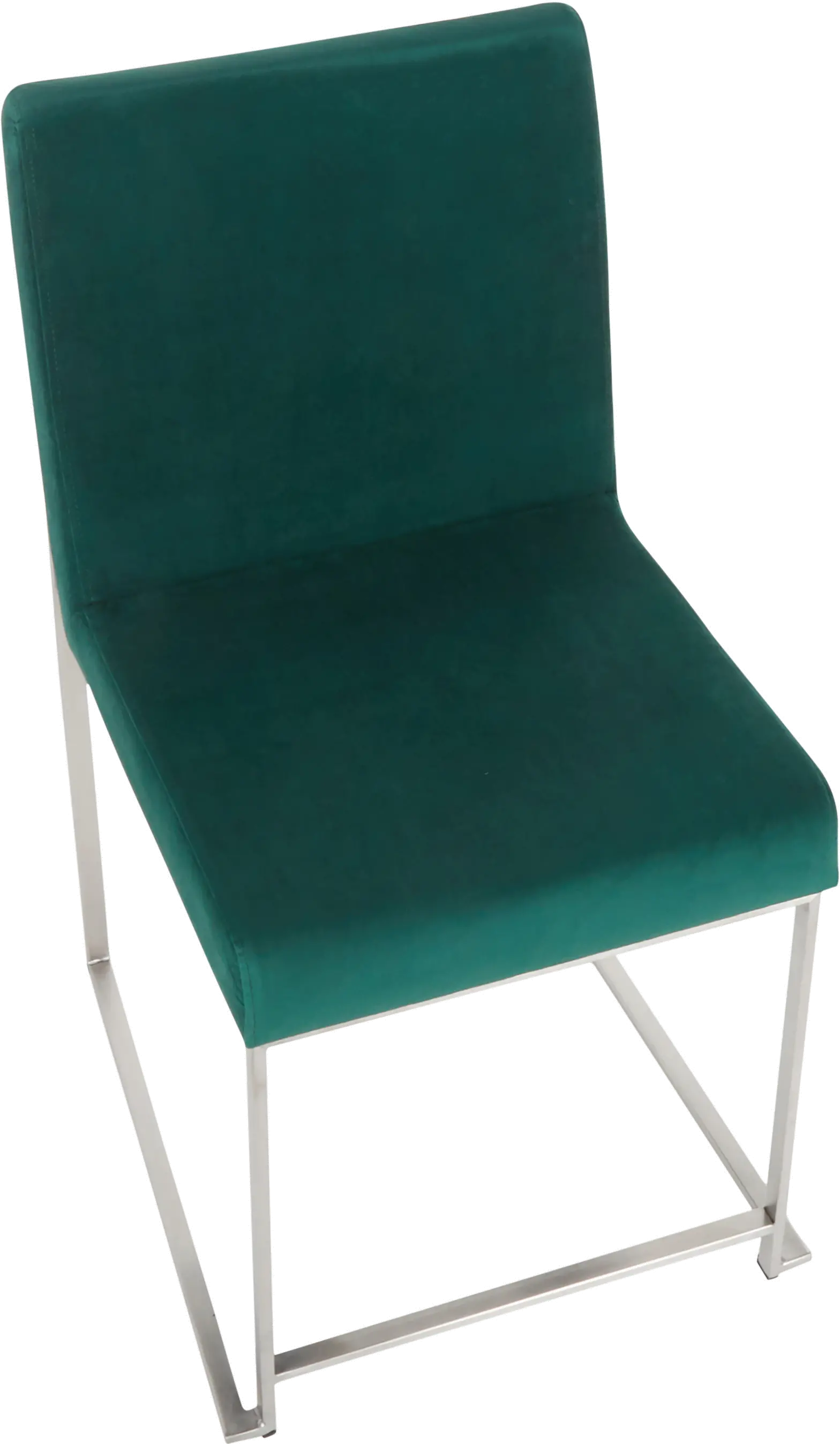 DC-HBFUJI SSVGN2 Fuji Green and Silver Dining Chairs, Set of 2-6