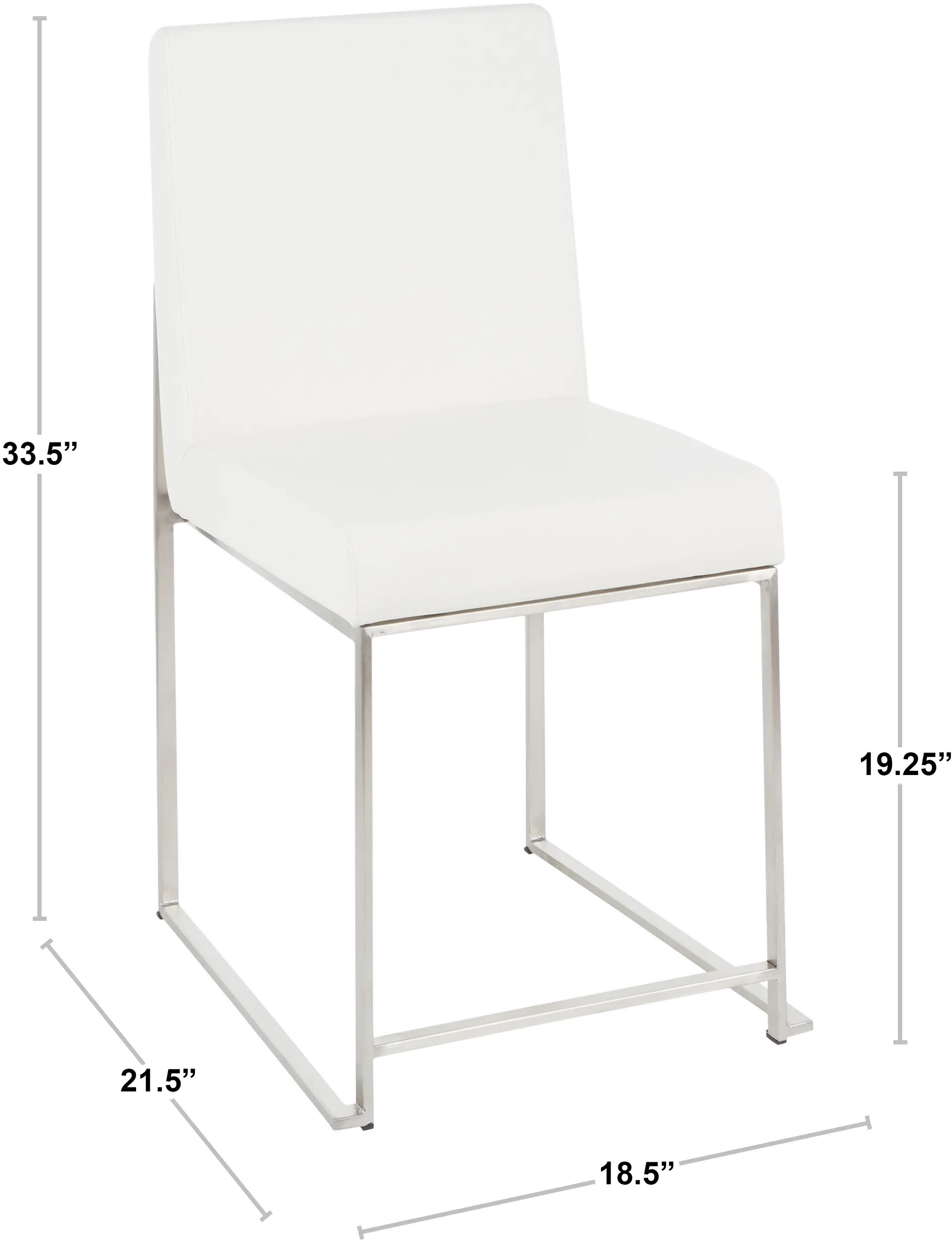 DC-HBFUJI SSVGN2 Fuji Green and Silver Dining Chairs, Set of 2-8