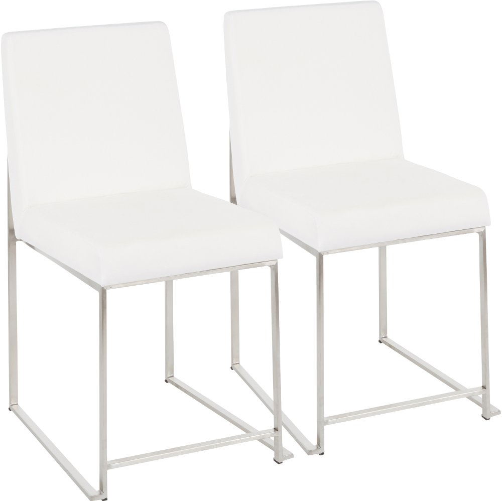 Fuji White and Silver Dining Chairs Set of 2