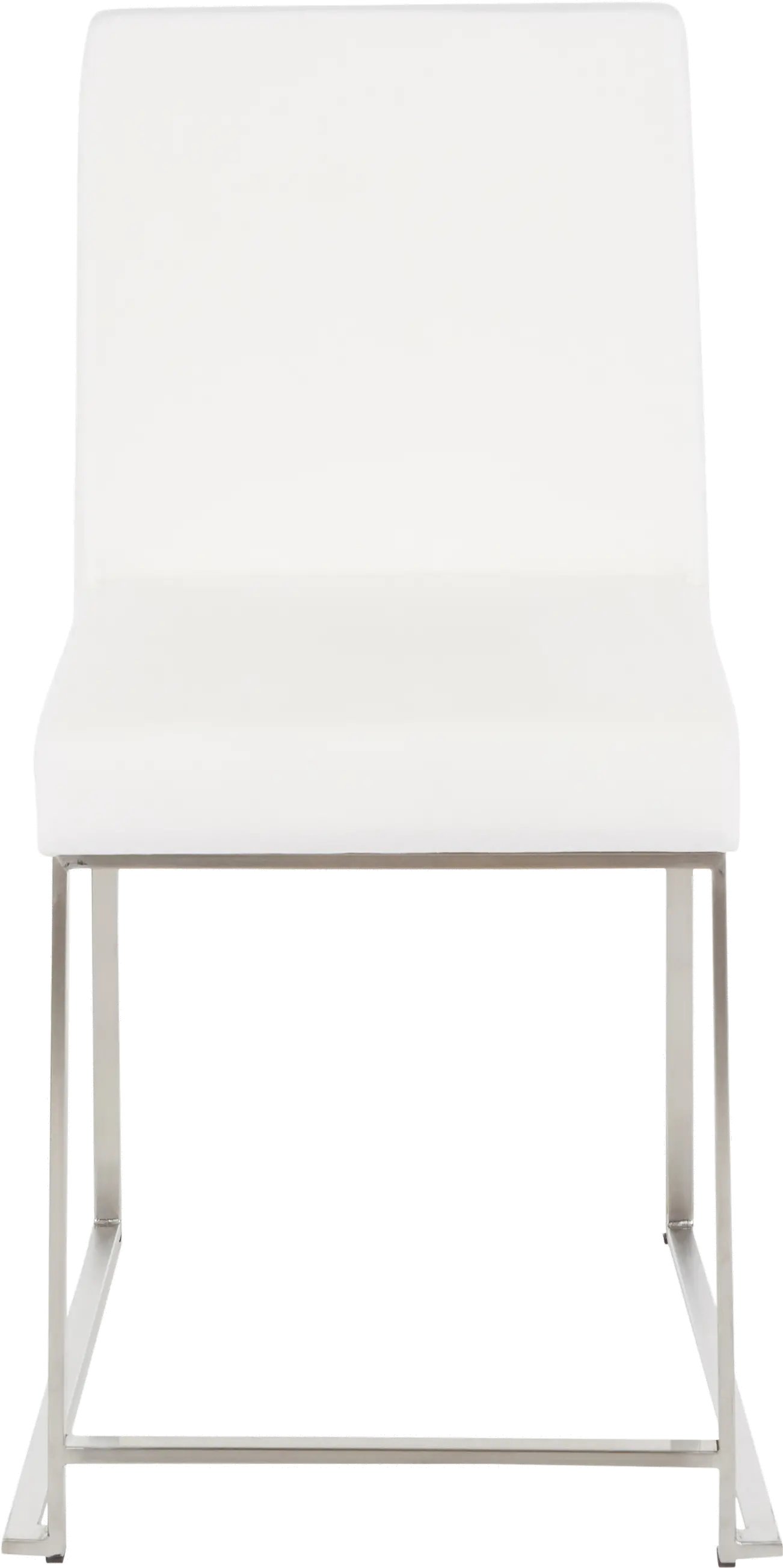 DC-HBFUJI SSVW2 Fuji White and Silver Dining Chairs, Set of 2-3