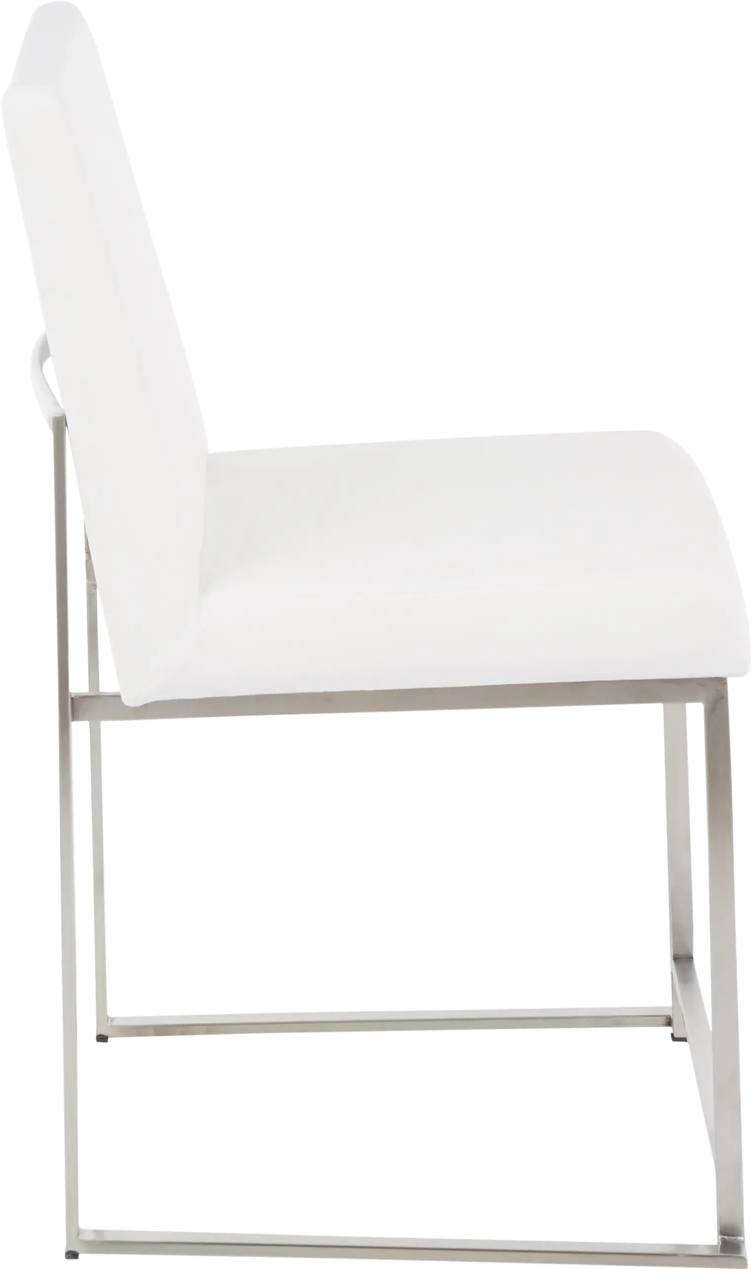 DC-HBFUJI SSVW2 Fuji White and Silver Dining Chairs, Set of 2-4