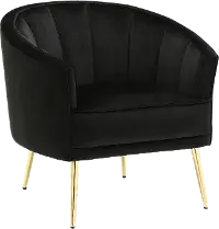 CHR-TANIA AU+BK Tania Black Velvet Glam Accent Chair