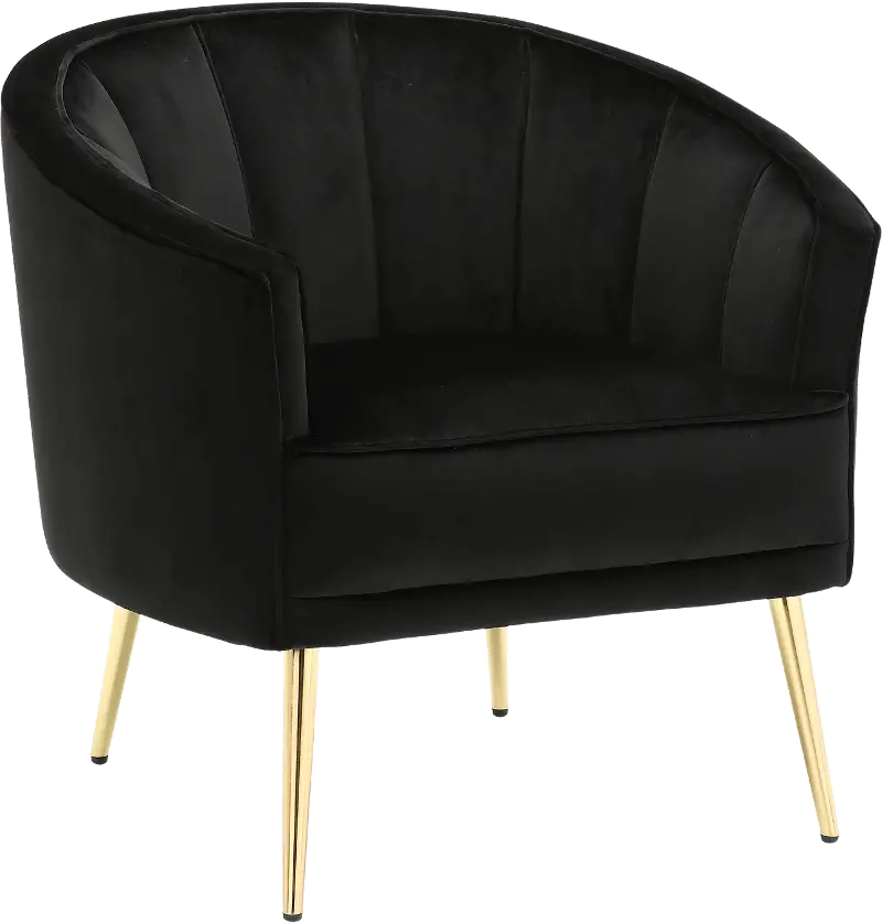 Tania Black Velvet Glam Accent Chair