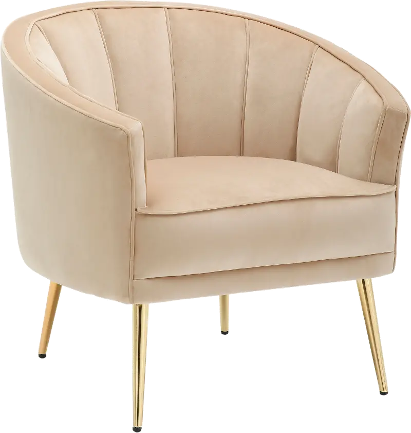 Tania Champagne Velvet Glam Accent Chair