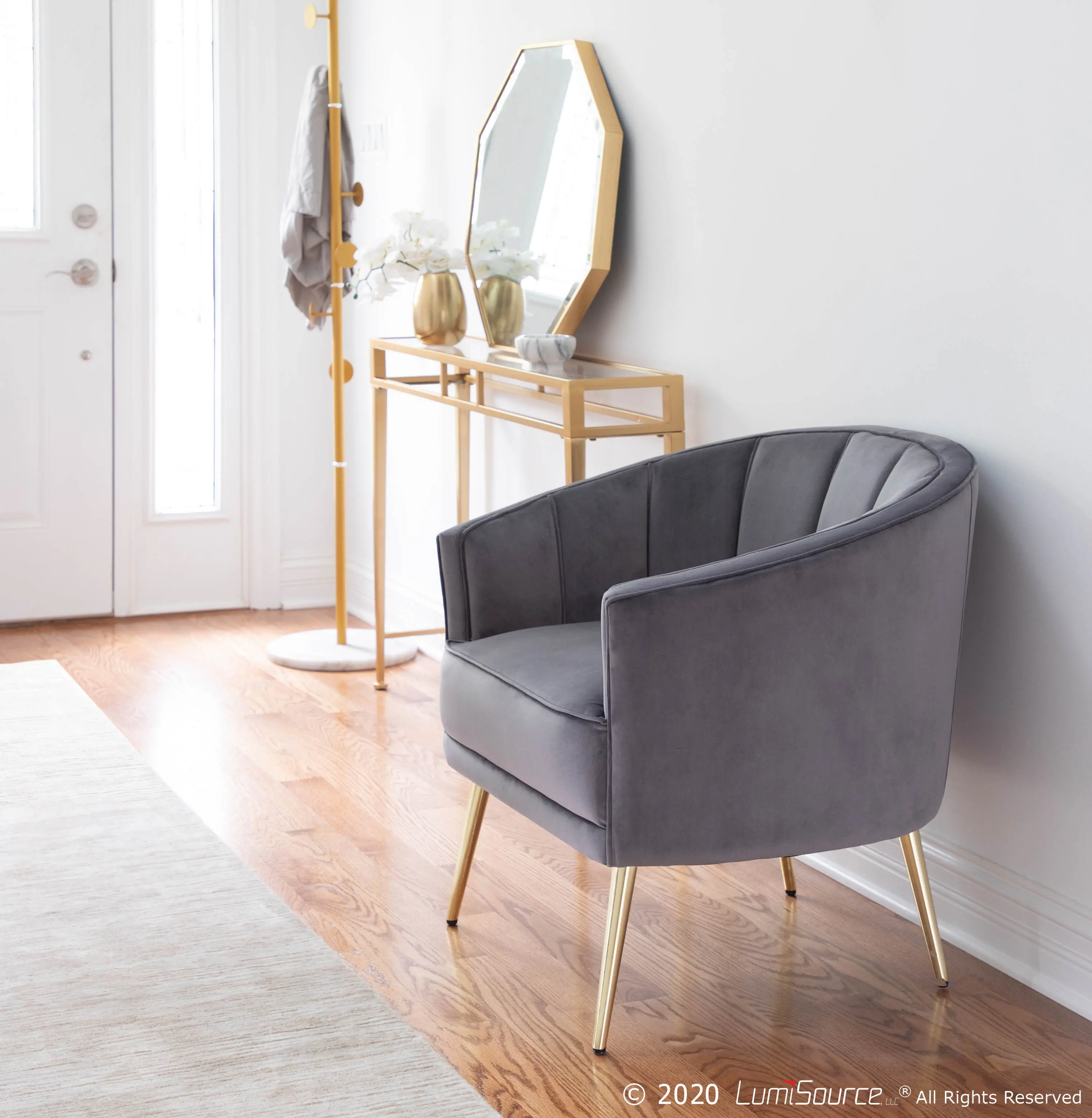 CHR-TANIA AU+GY Tania Gray Velvet Glam Accent Chair-8
