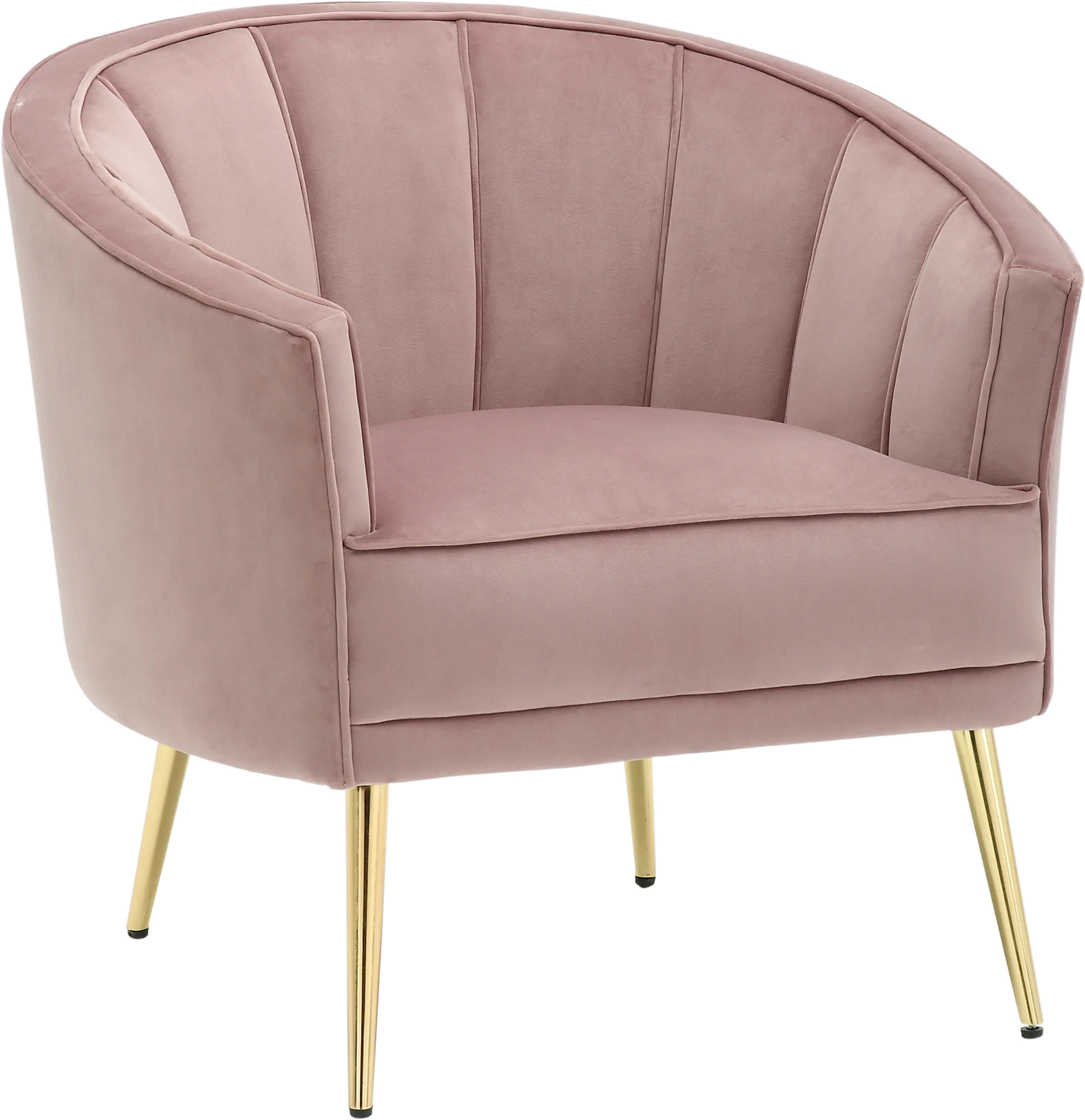 Tania Blush Pink Velvet Glam Accent Chair RC Willey