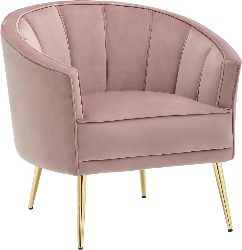 Tania Blush Pink Velvet Glam Accent Chair