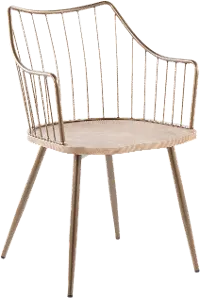 CH-WINSTON ANCUWW Winston Farmhouse Copper Metal and White Washed Wood Chair