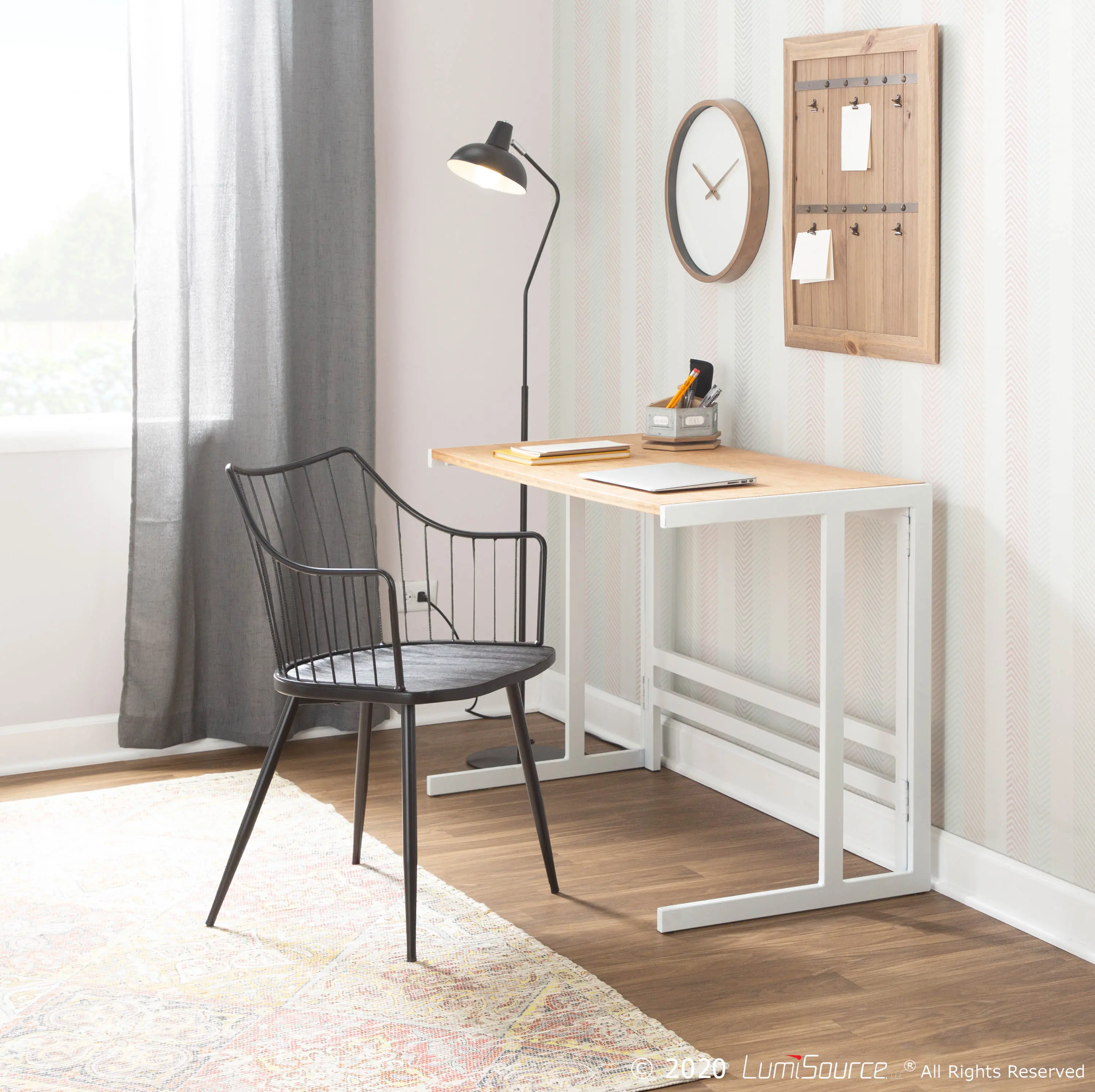 CH-WINSTON BKBK Winston Farmhouse Black Metal and Black Wood Chair-3