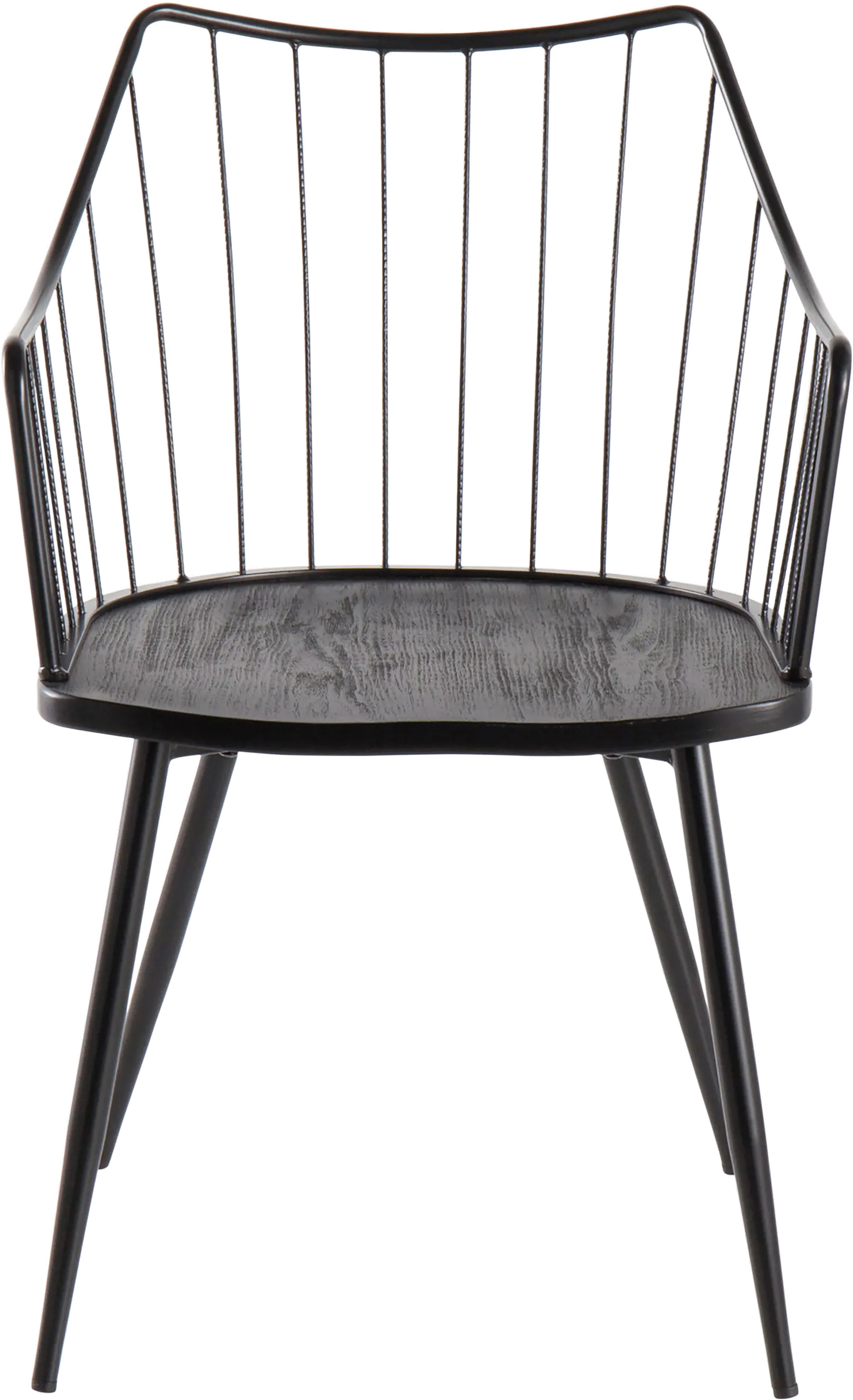CH-WINSTON BKBK Winston Farmhouse Black Metal and Black Wood Chair-4