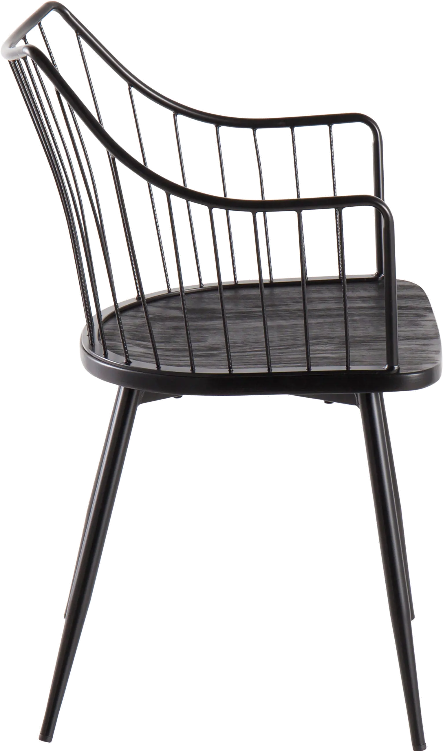 CH-WINSTON BKBK Winston Farmhouse Black Metal and Black Wood Chair-5