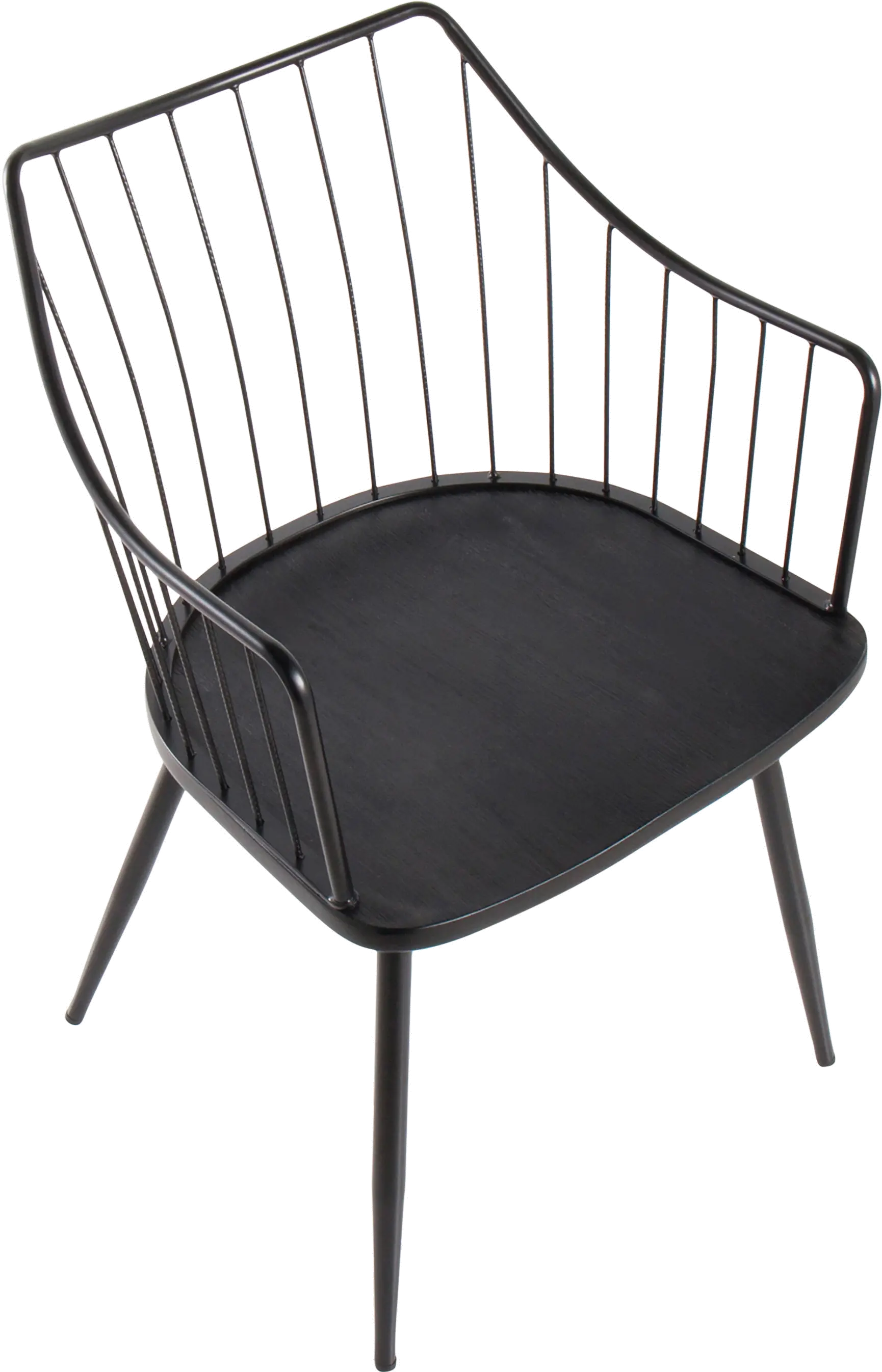 CH-WINSTON BKBK Winston Farmhouse Black Metal and Black Wood Chair-7