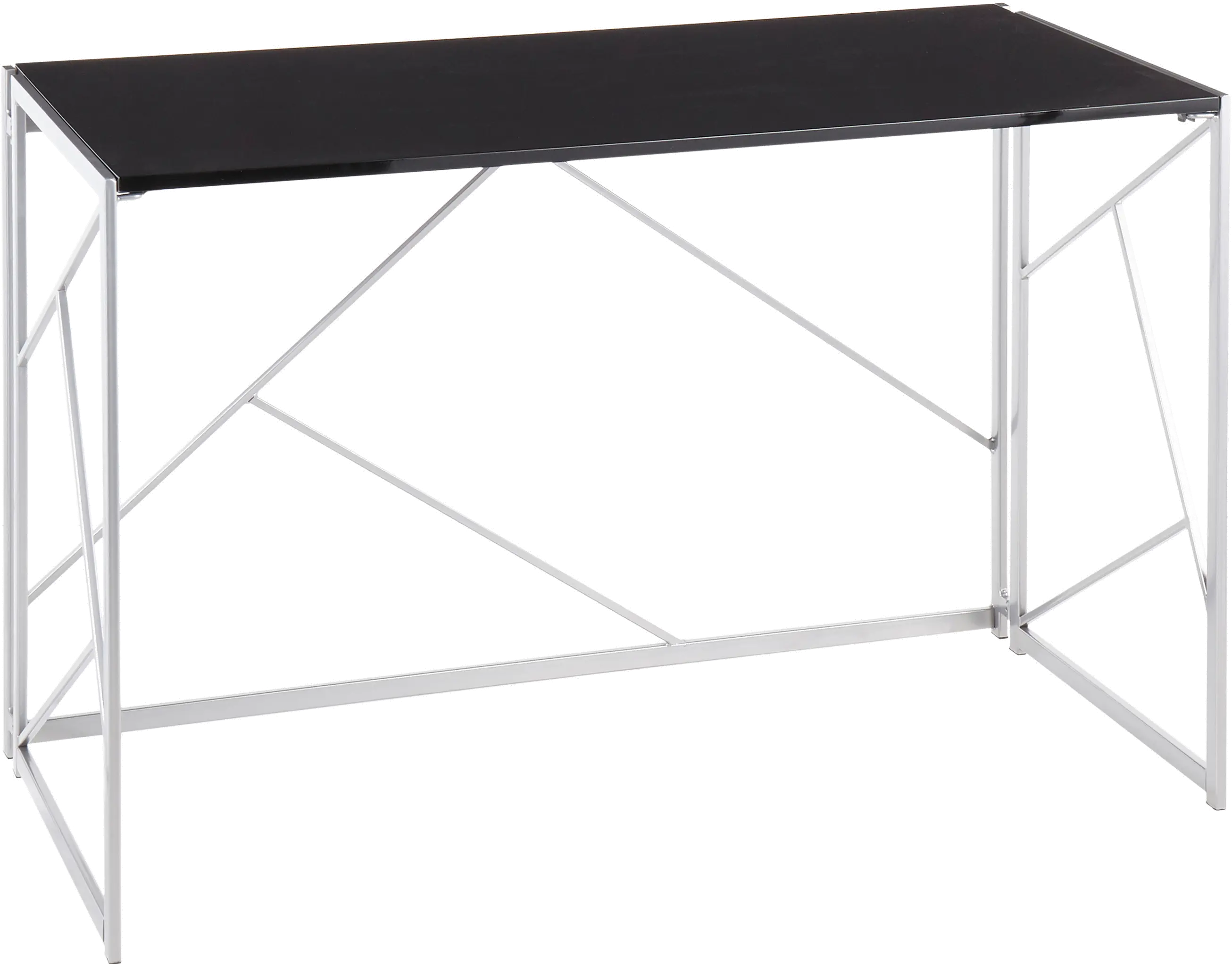 OFD-FOLIA SVBK Contemporary Silver and Black Office Desk - Folia-1