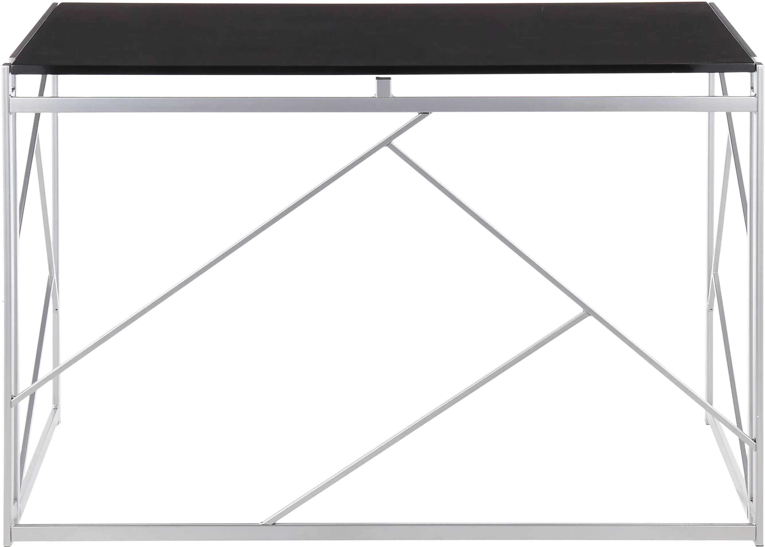 OFD-FOLIA SVBK Contemporary Silver and Black Office Desk - Folia-3