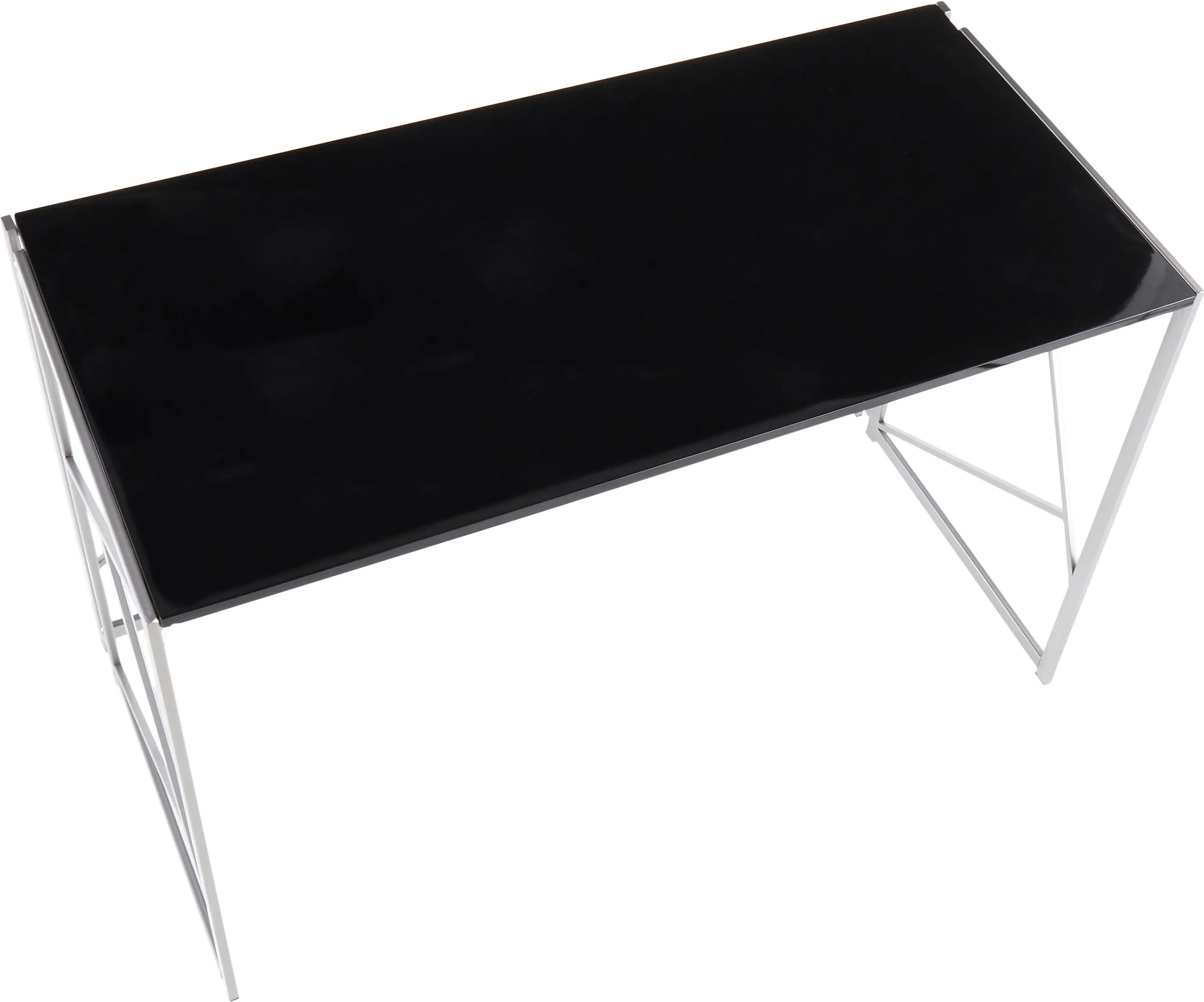 OFD-FOLIA SVBK Contemporary Silver and Black Office Desk - Folia-5