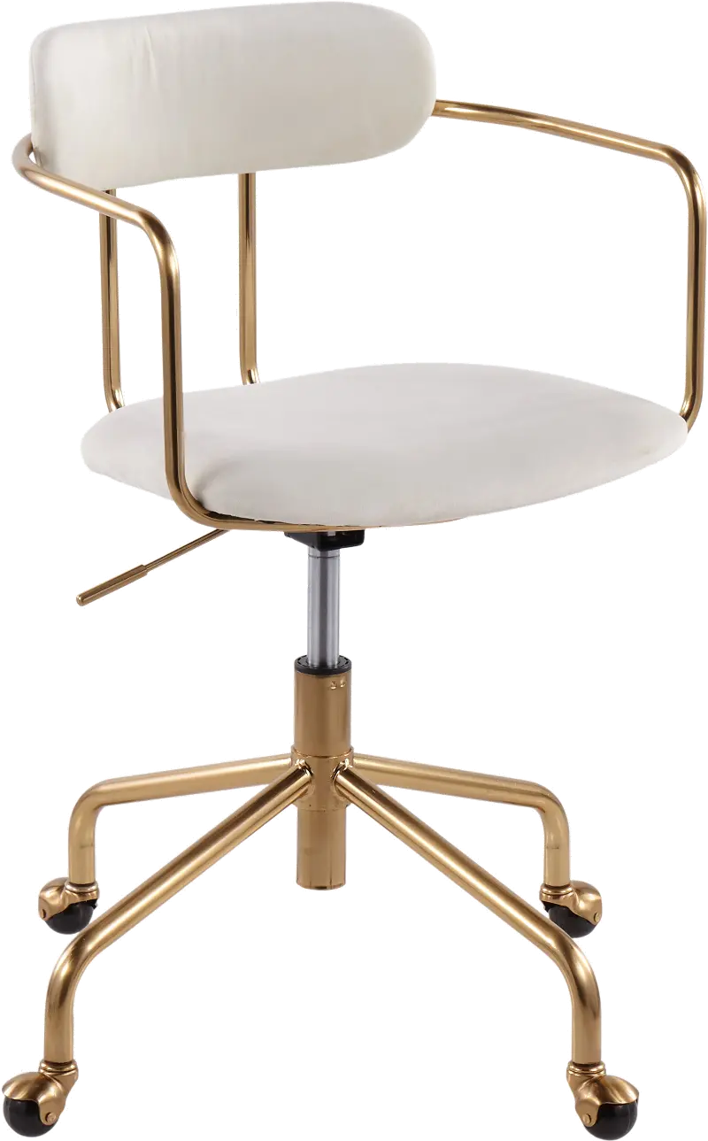 Cream Velvet Office Chair - Demi
