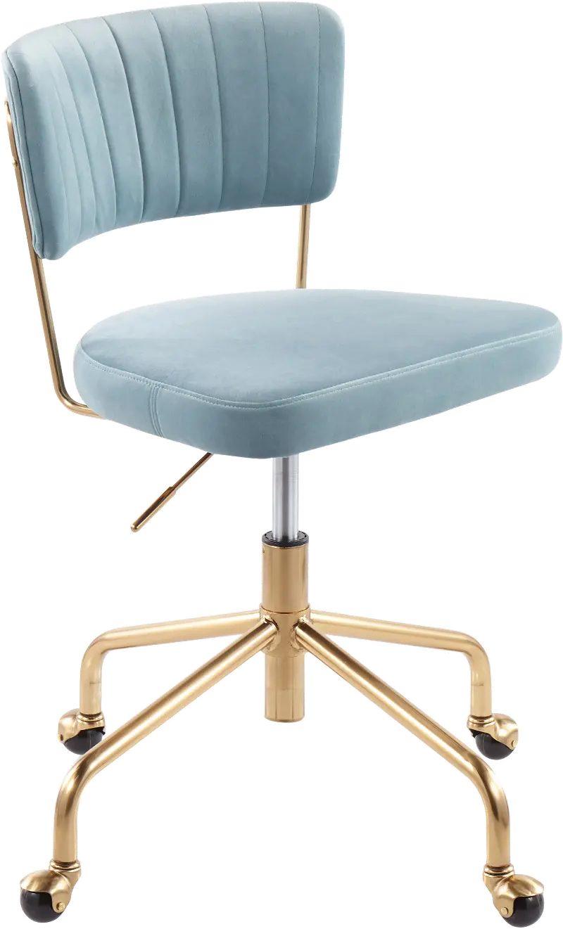 Light Blue Velvet Task Chair - Tania