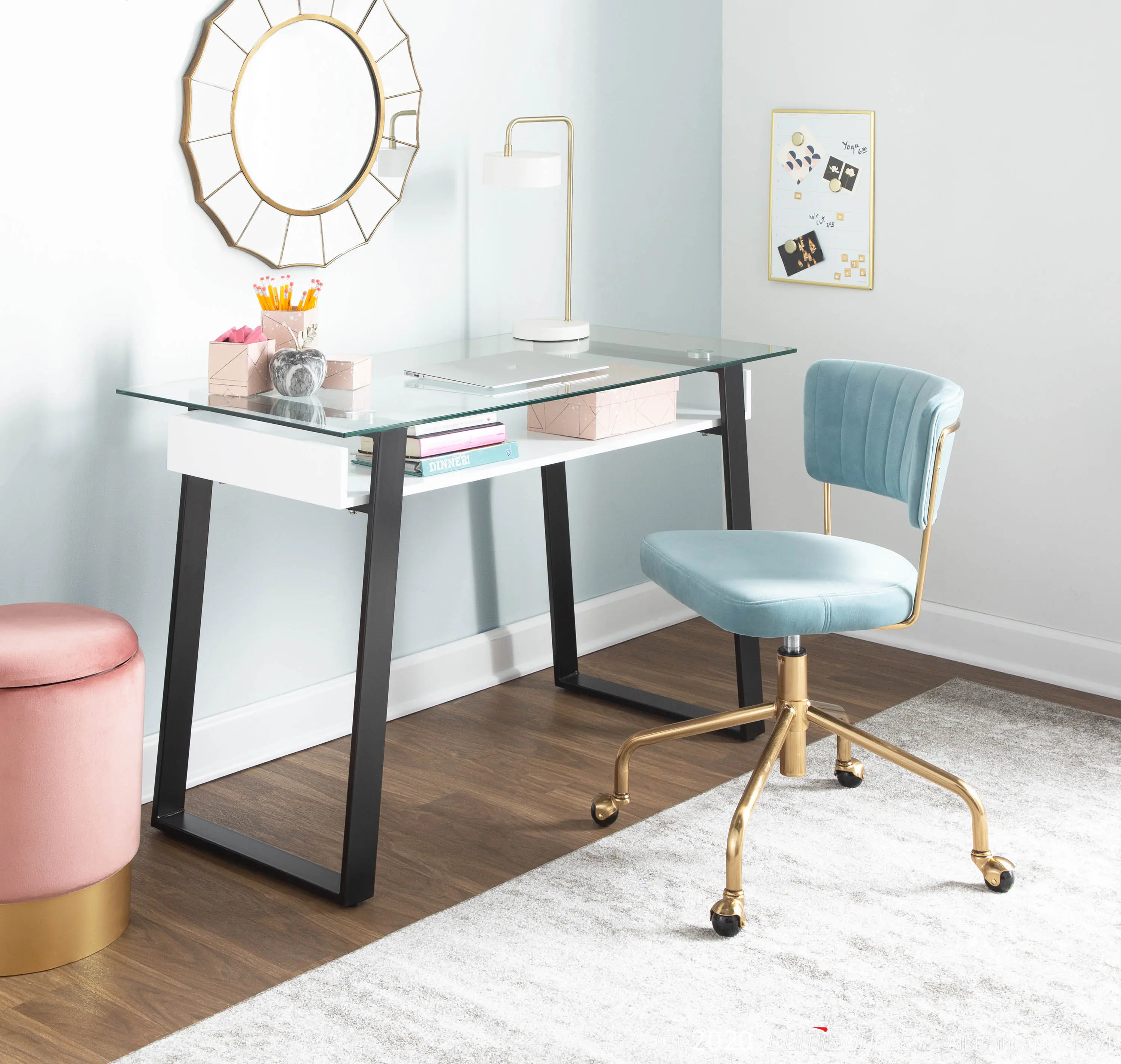 OC-TANIA AUVLBU Light Blue Velvet Task Chair - Tania-7