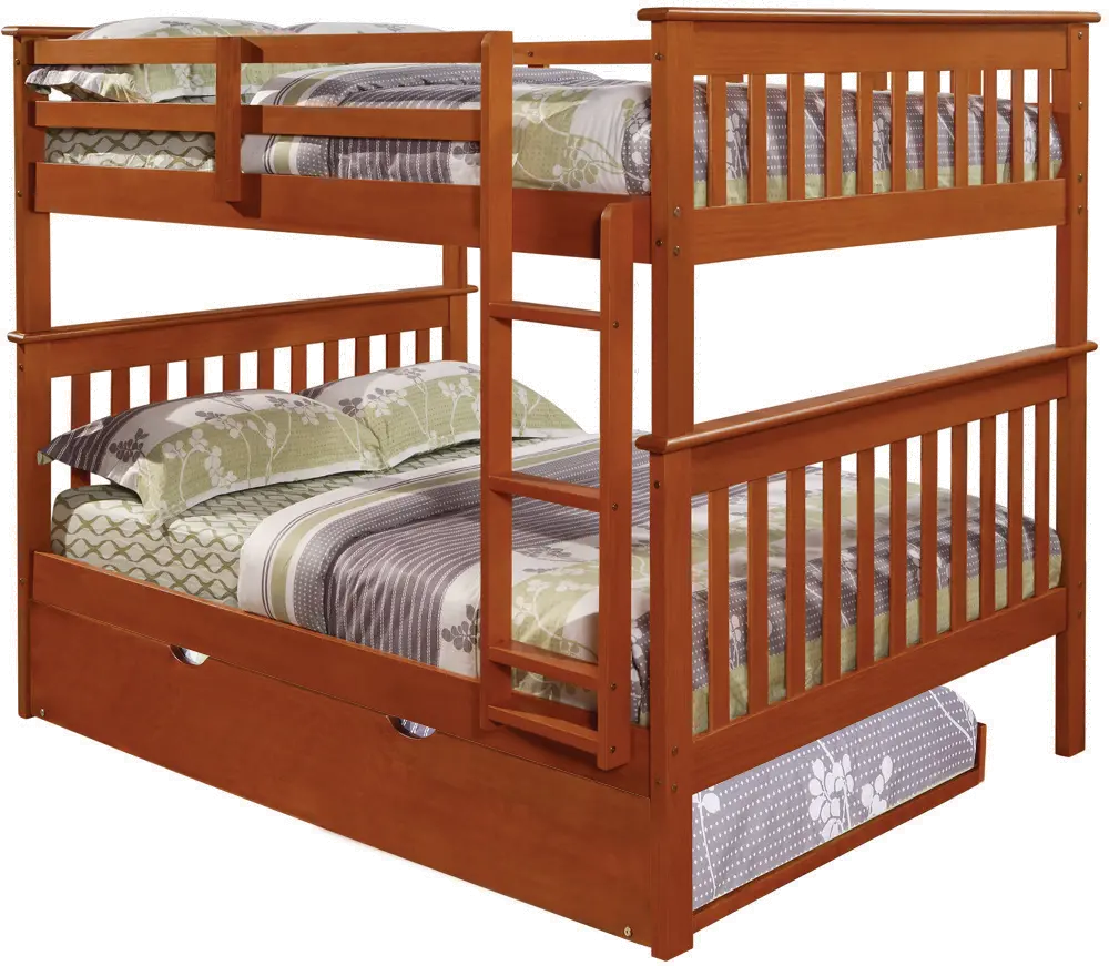 Craftsman Espresso Brown Full-over-Full Bunk Bed with Trundle-1
