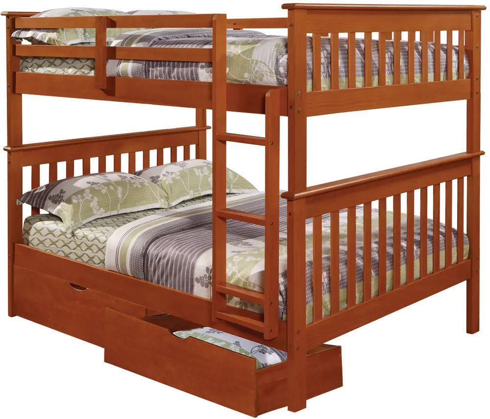 Craftsman Espresso Brown Full-over-Full Bunk Bed with Storage-1