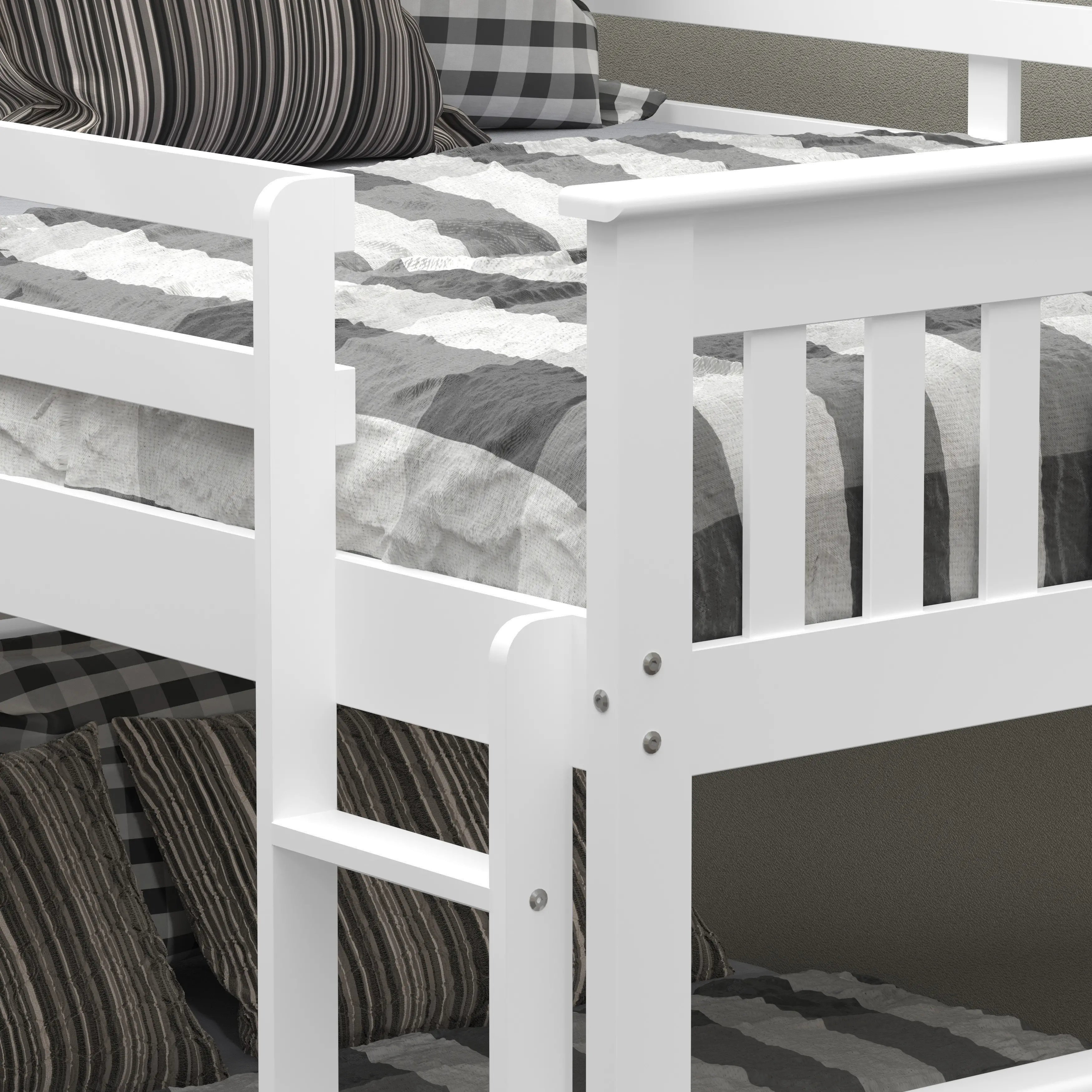 Mission White Full-over-Full Bunk Bed with Storage - Craftsman-4