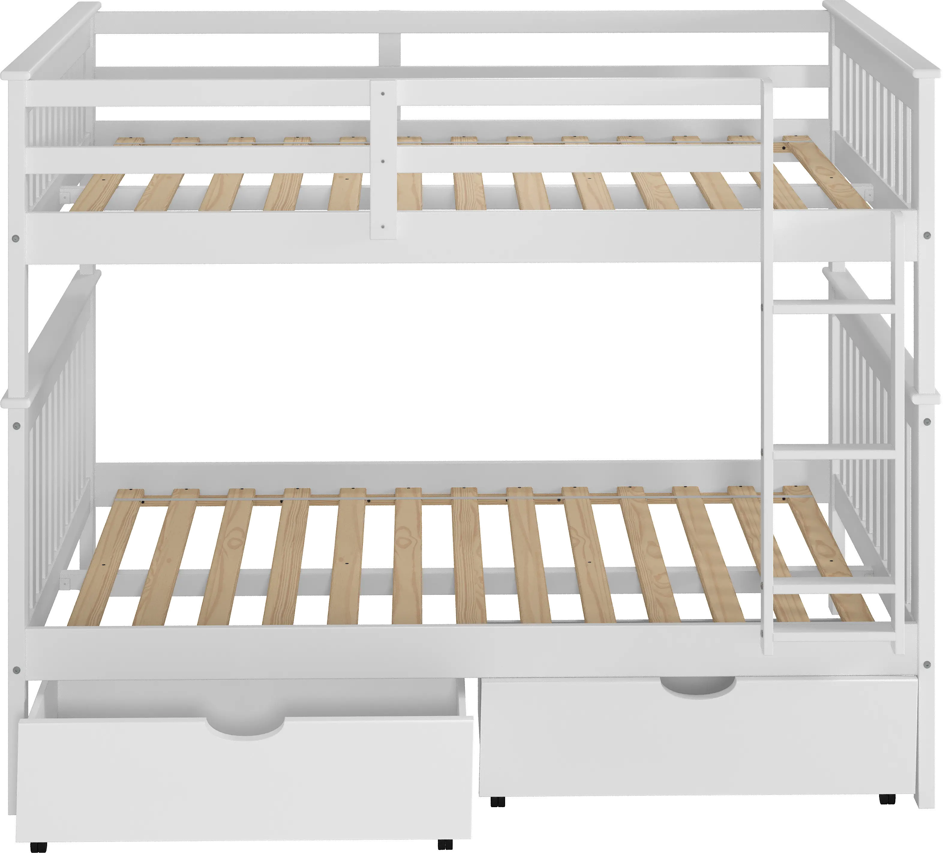 Mission White Full-over-Full Bunk Bed with Storage - Craftsman-1