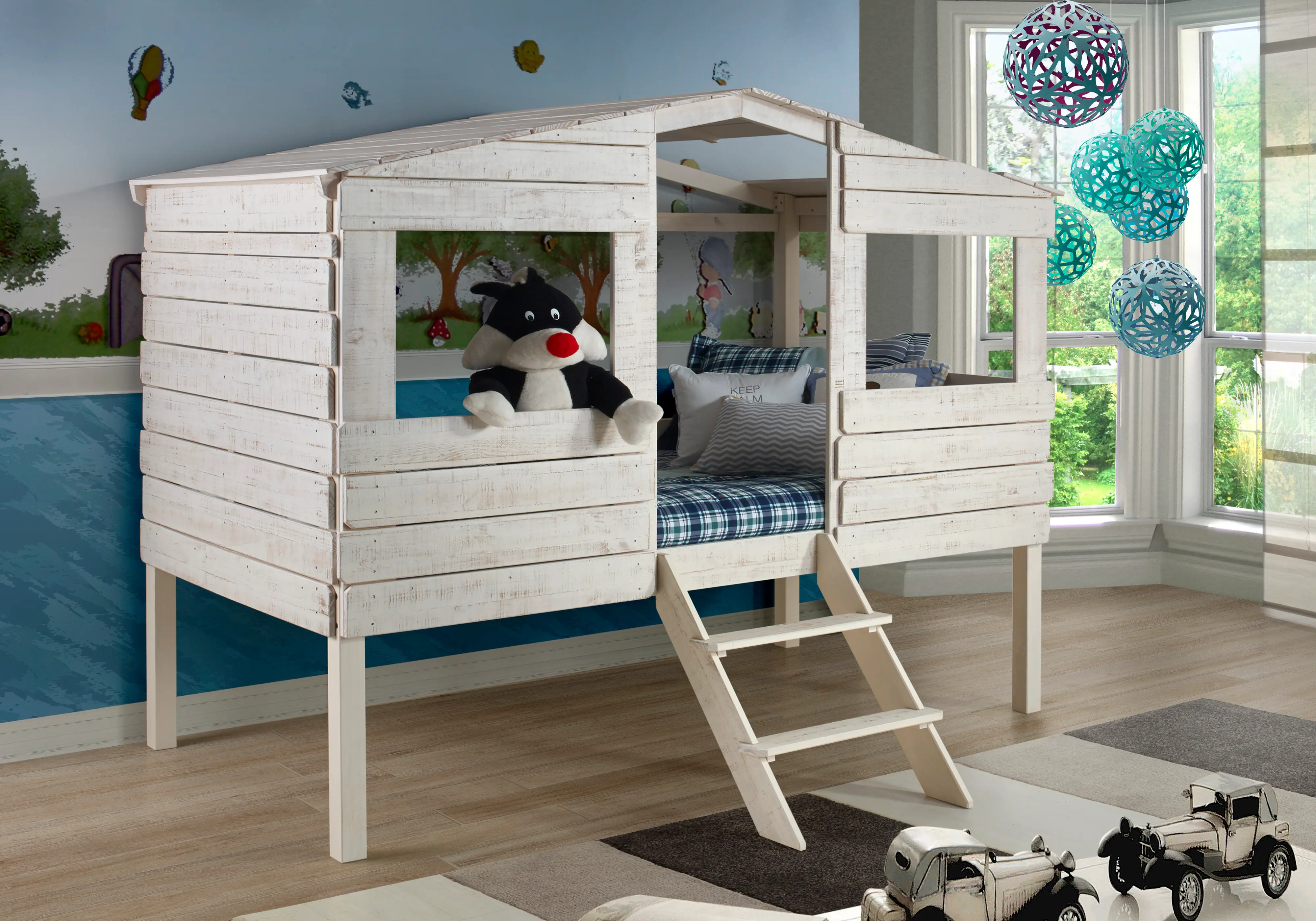 Rustic Sand Twin Loft Bed - Treehouse-2