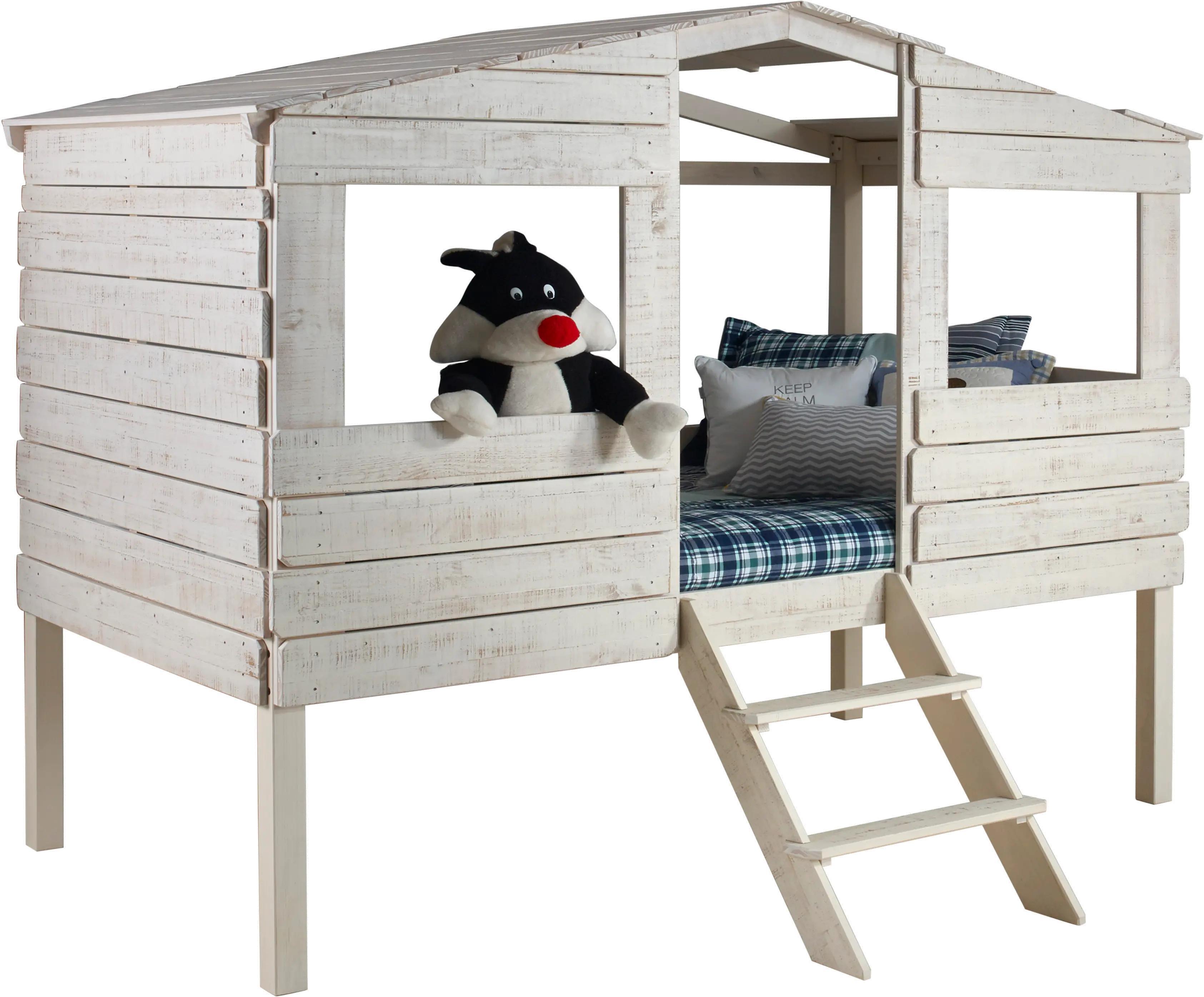 Rustic Sand Twin Loft Bed - Treehouse-1