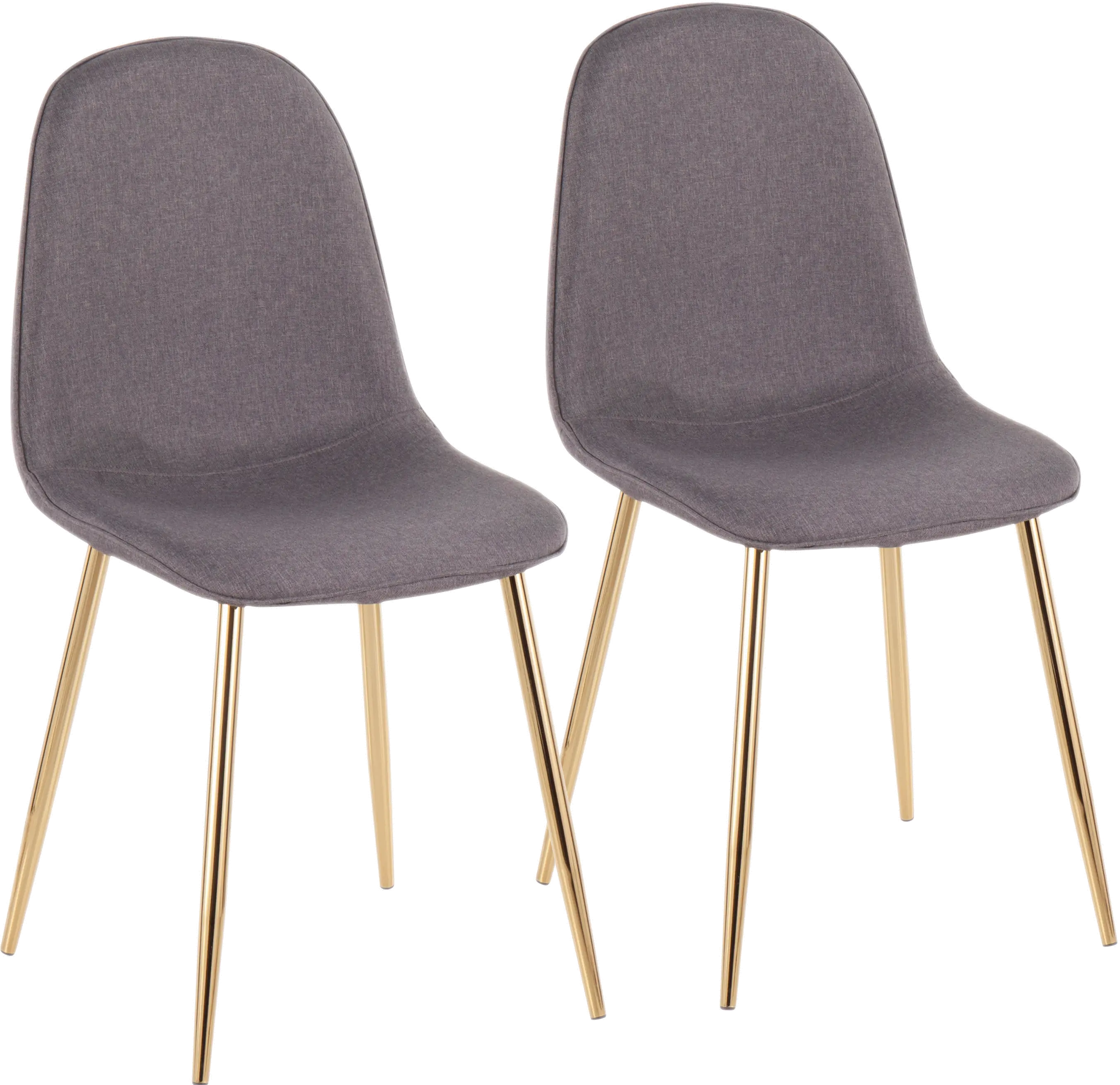 CH-PEBBLE AUCHAR2 Contemporary Gray and Gold Dining Room Chair (Set of 2) - Pebble-1