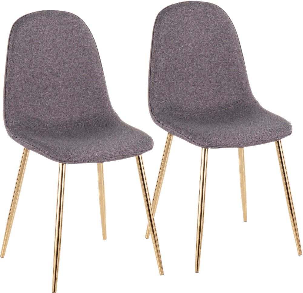 Contemporary Gray and Gold Dining Room Chair (Set of 2) - Pebble