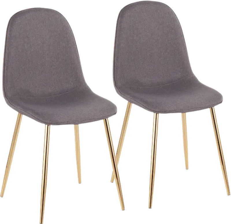 Contemporary Gray and Gold Dining Room Chair (Set of 2) - Pebble