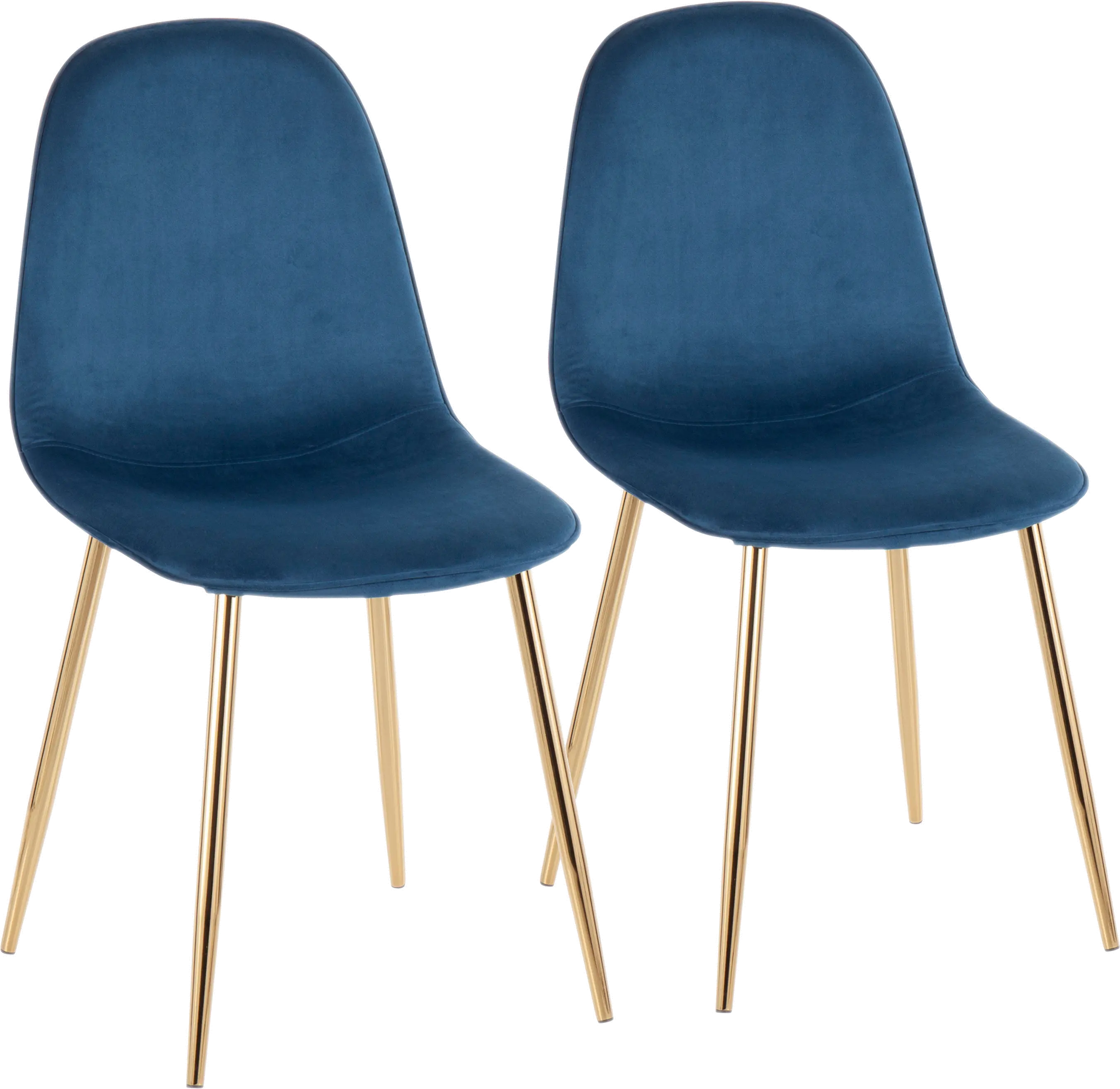 CH-PEBBLE AUVBU2 Contemporary Blue and Gold Dining Room Chair (Set of 2) - Pebble-1