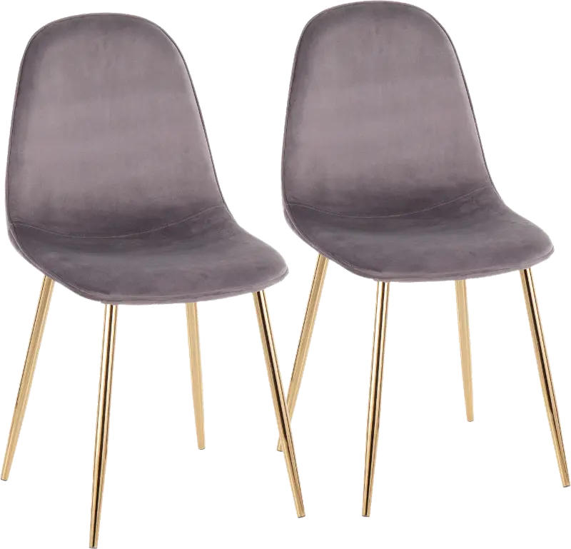 Contemporary Gray and Gold Dining Room Chair (Set of 2) - Pebble