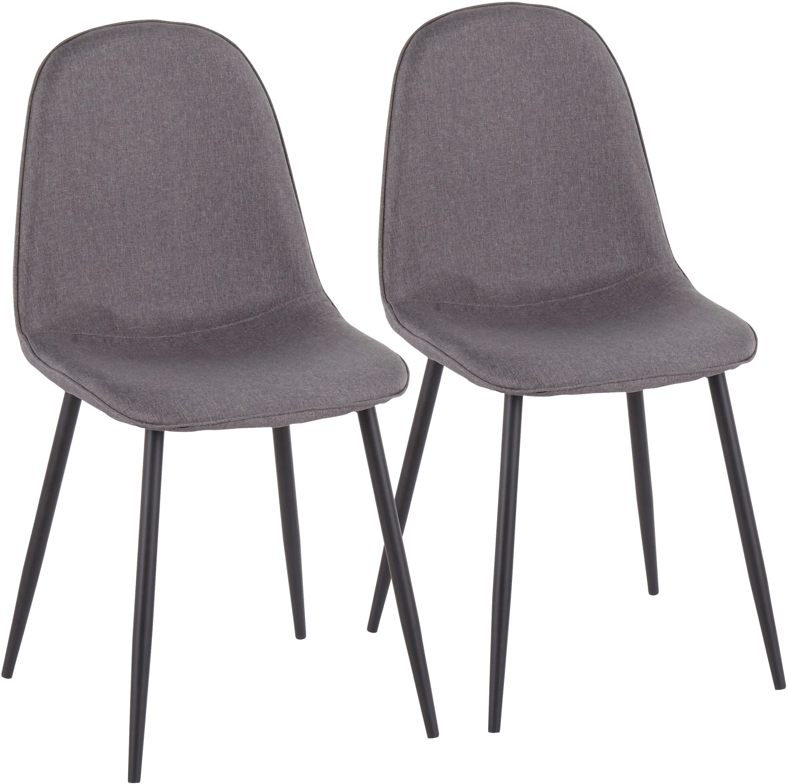 CH-PEBBLE BKCHAR2 Contemporary Gray and Black Dining Room Chair (Set of 2) - Pebble-1