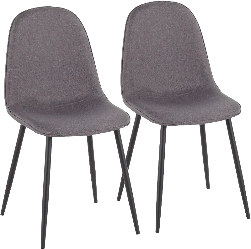 Contemporary Gray and Black Dining Room Chair (Set of 2) - Pebble