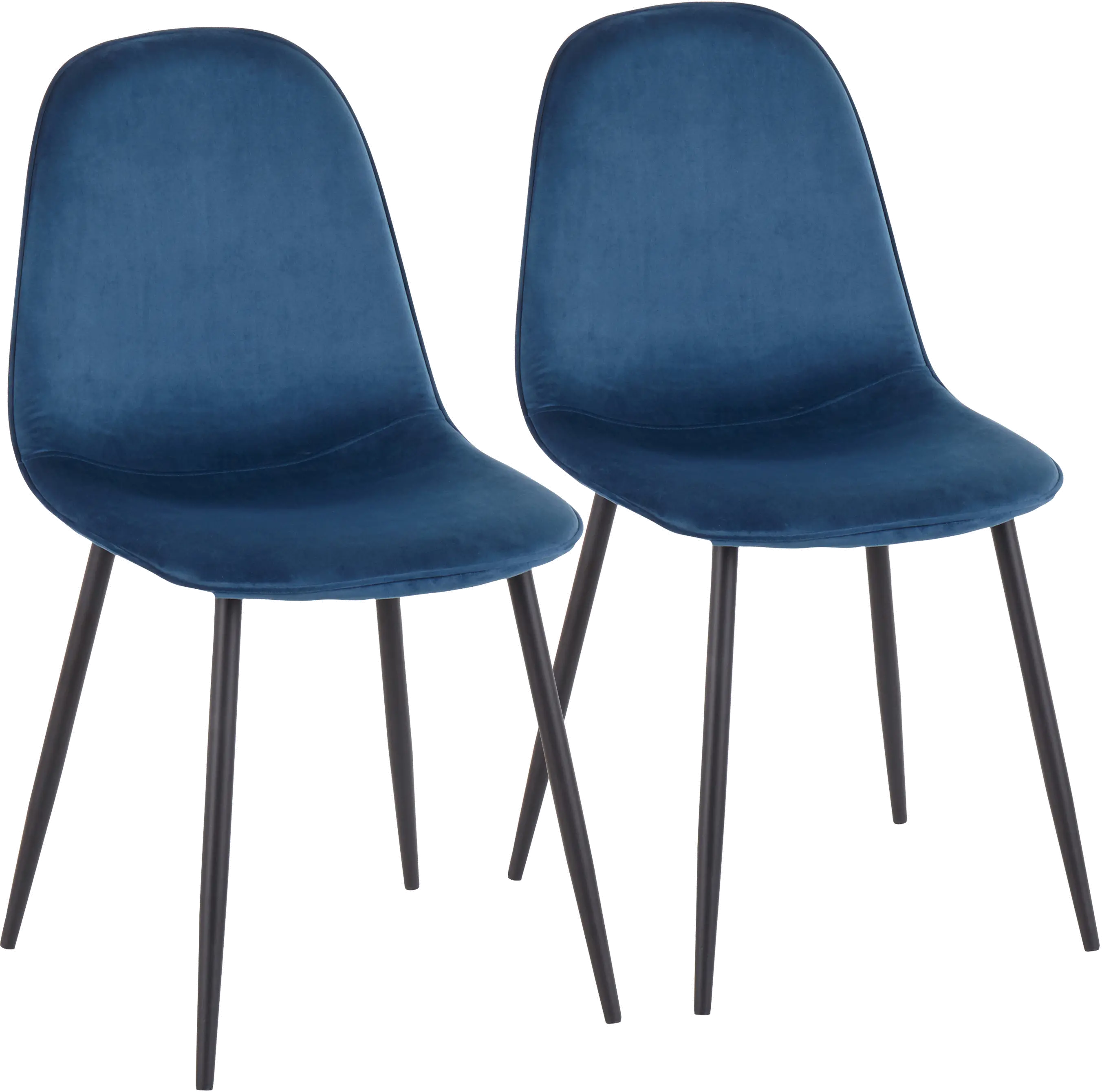 CH-PEBBLE BKVBU2 Contemporary Blue and Black Dining Room Chair (Set of 2) - Pebble-1