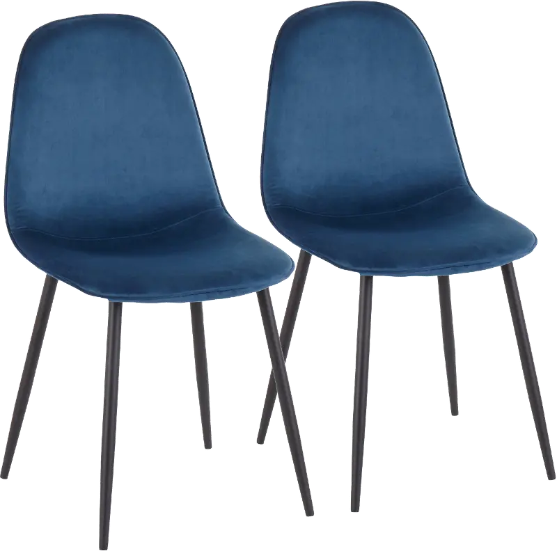 Contemporary Blue and Black Dining Room Chair (Set of 2) - Pebble