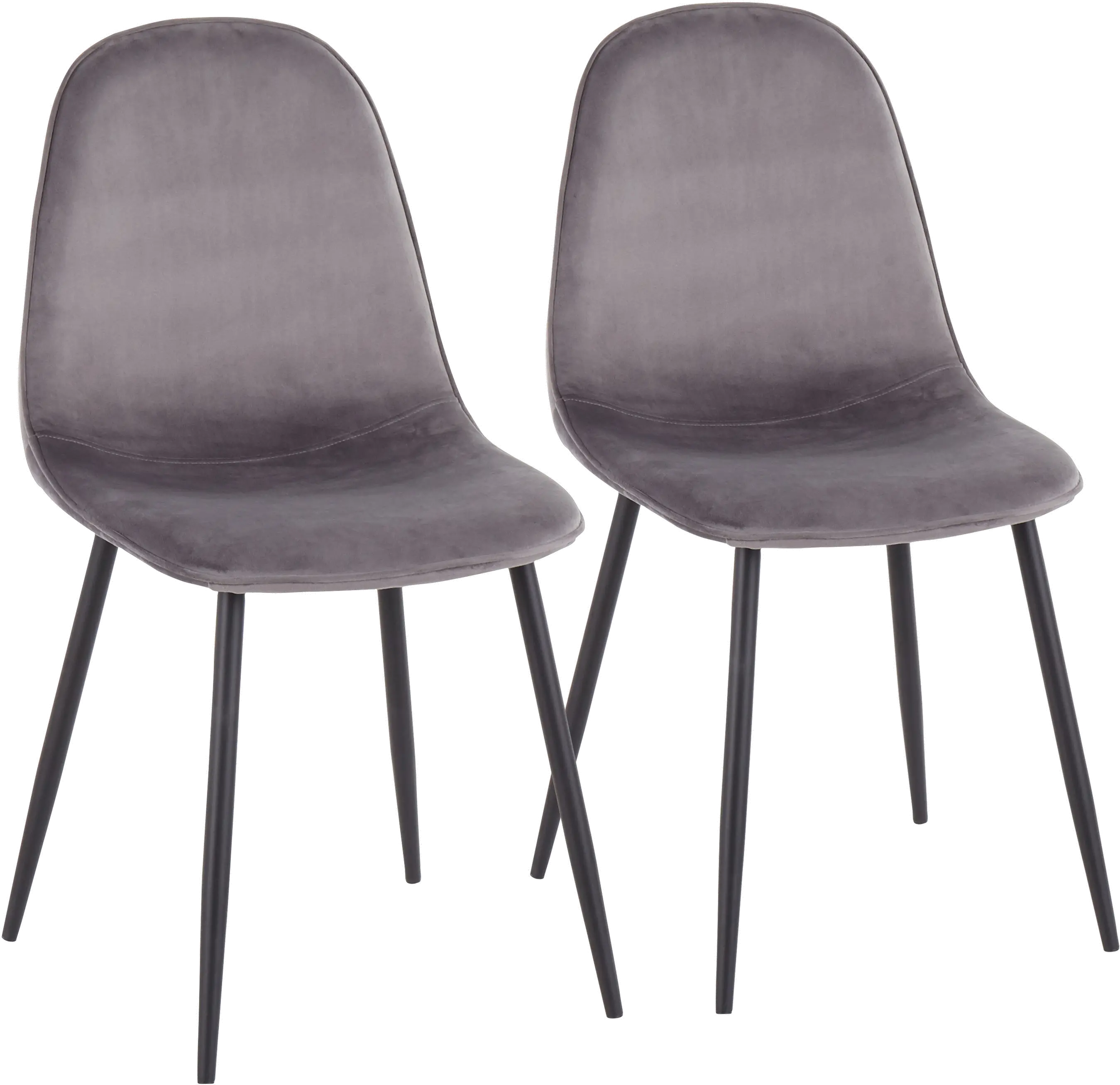 CH-PEBBLE BKVGY2 Contemporary Gray and Black Dining Room Chair (Set of 2) - Pebble-1