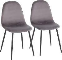 CH-PEBBLE BKVGY2 Contemporary Gray and Black Dining Room Chair (Set of 2) - Pebble