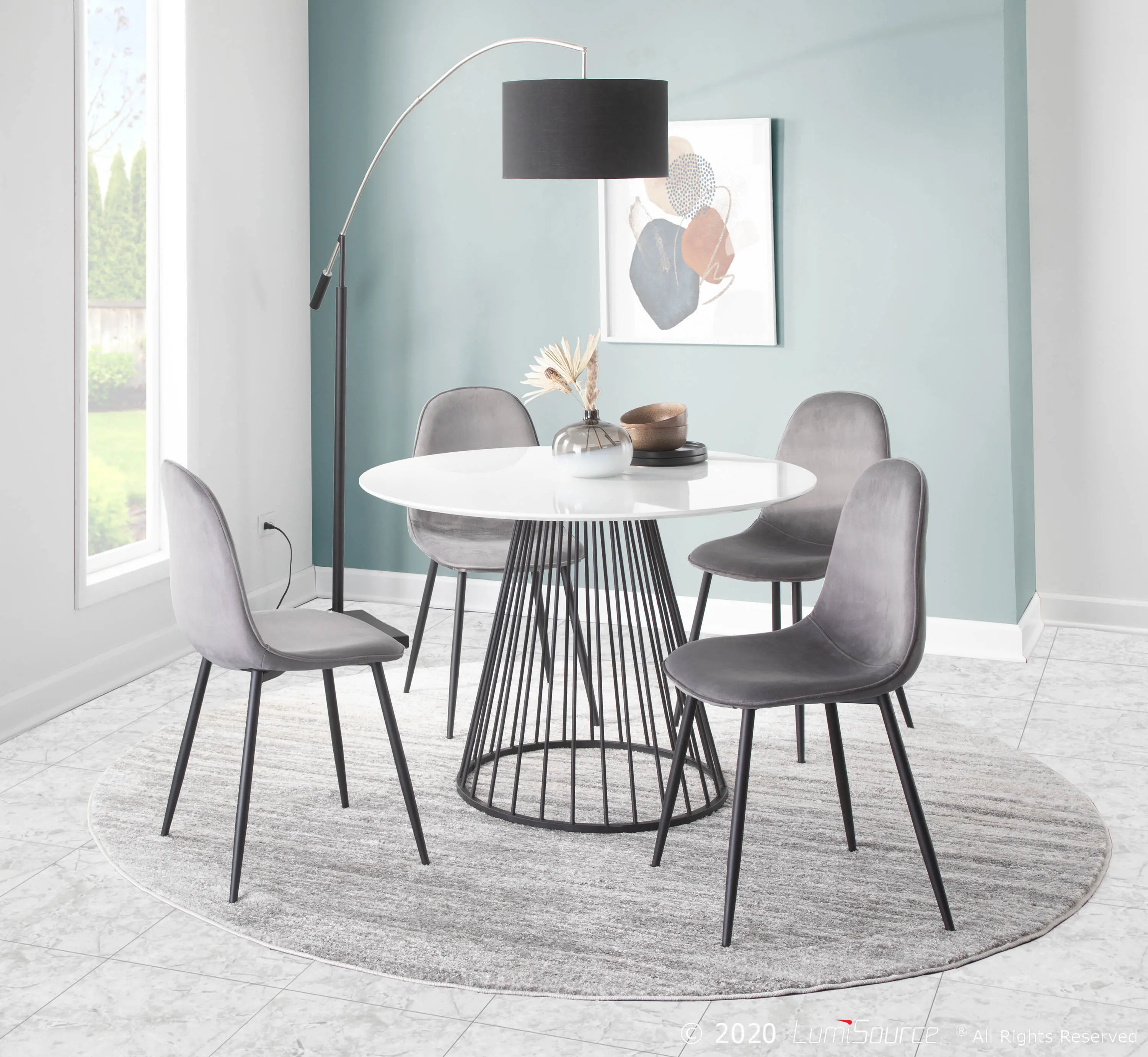 CH-PEBBLE BKVGY2 Contemporary Gray and Black Dining Room Chair (Set of 2) - Pebble-7