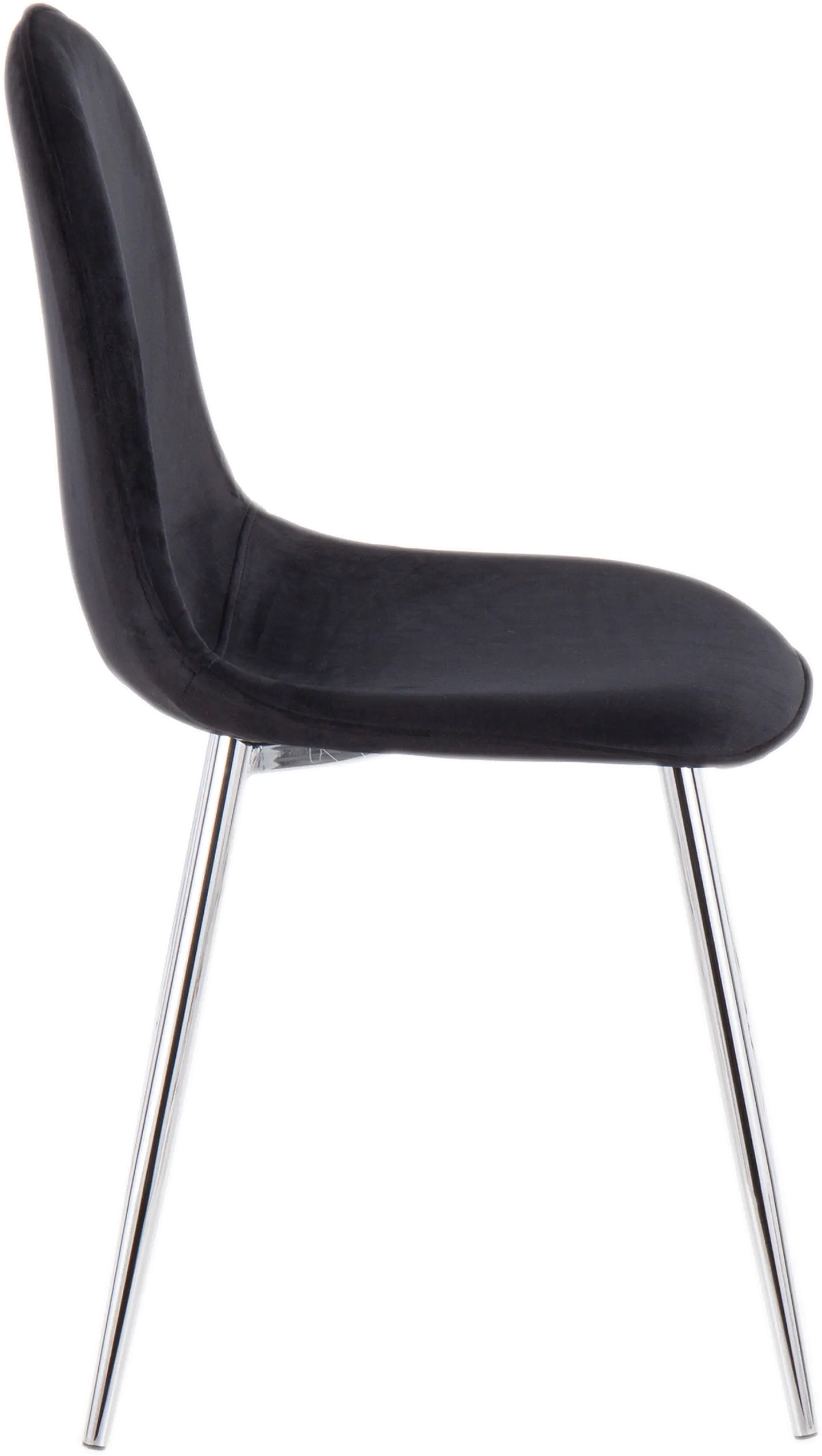 CH-PEBBLE SVVBK2 Contemporary Black and Chrome Dining Room Chair (Set of 2) - Pebble-3
