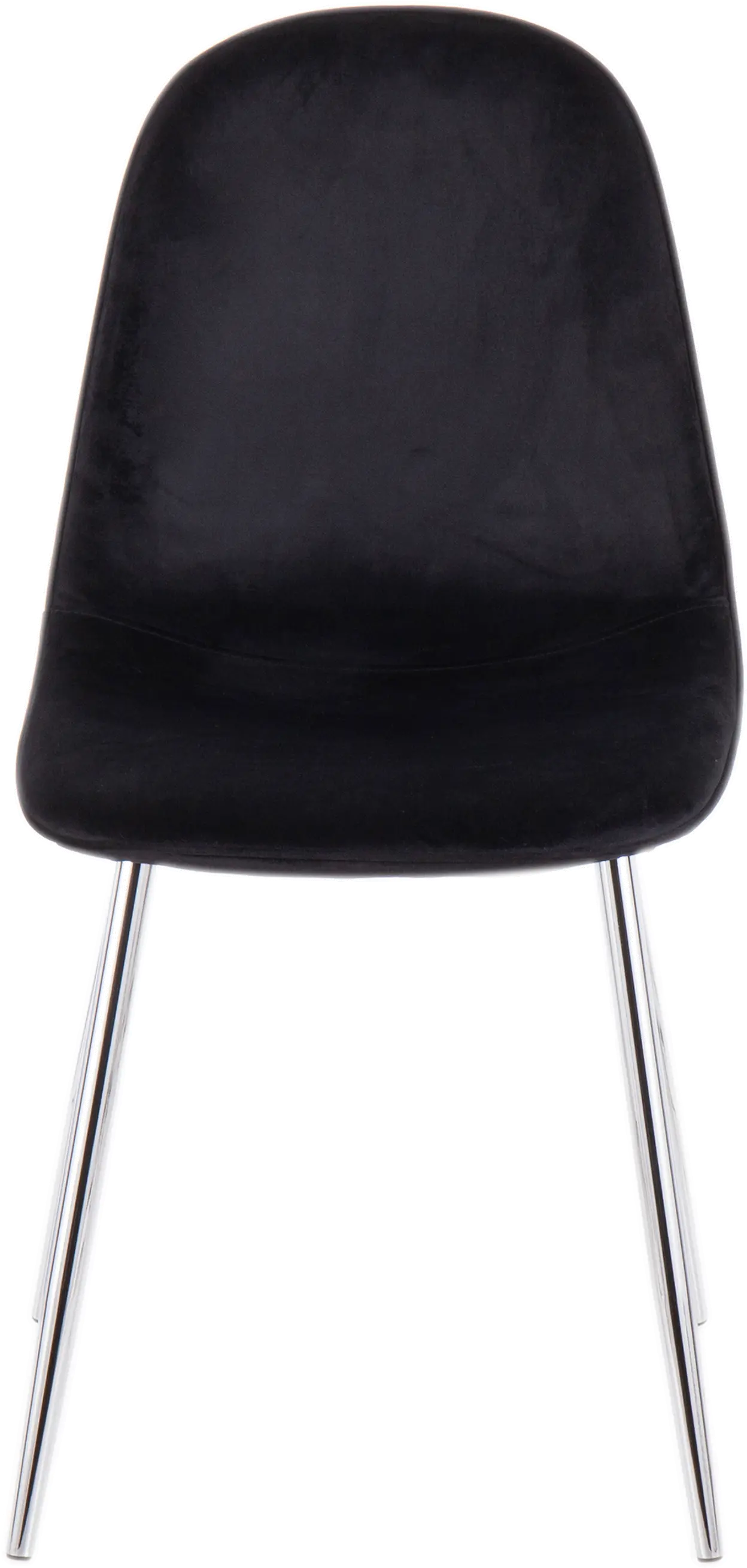CH-PEBBLE SVVBK2 Contemporary Black and Chrome Dining Room Chair (Set of 2) - Pebble-5