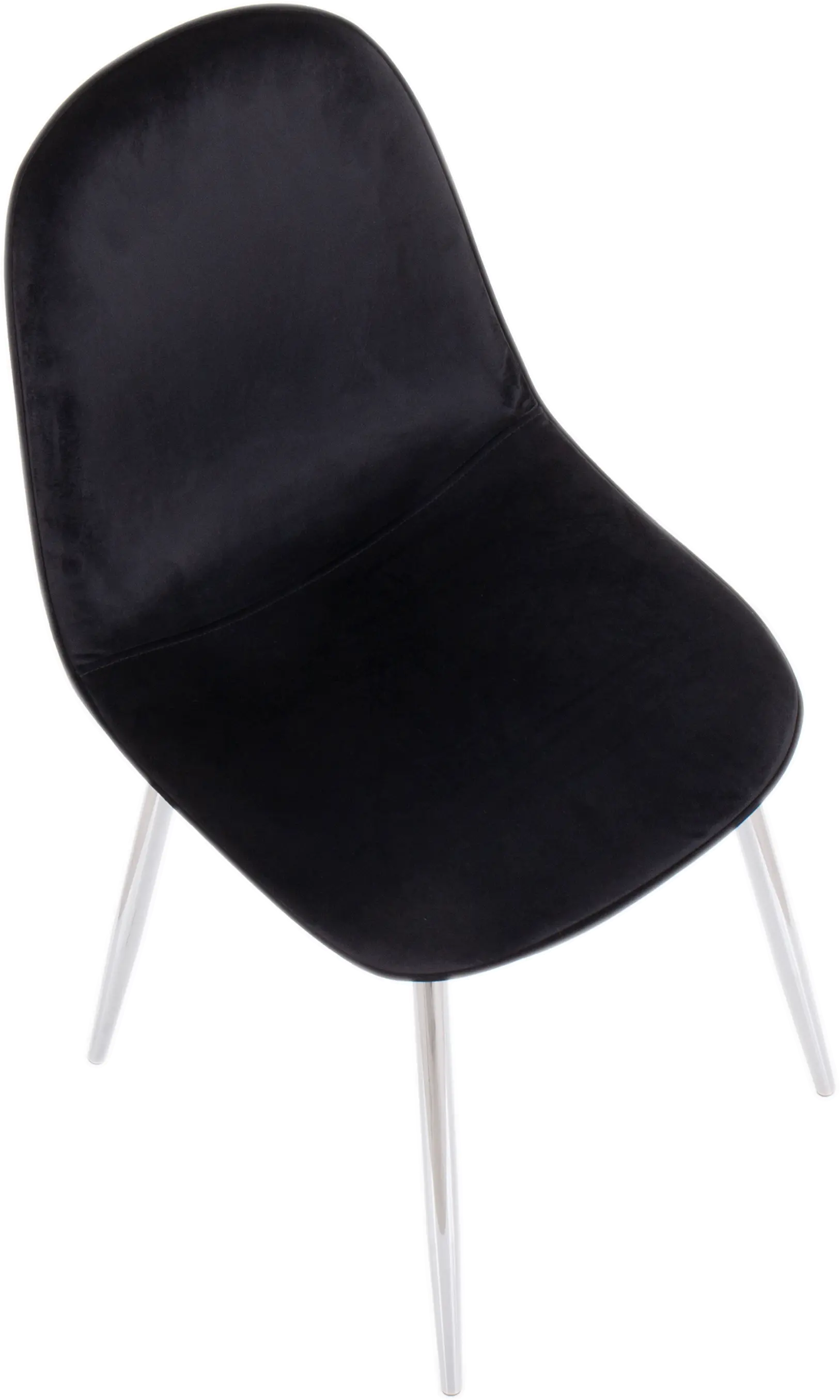 CH-PEBBLE SVVBK2 Contemporary Black and Chrome Dining Room Chair (Set of 2) - Pebble-6