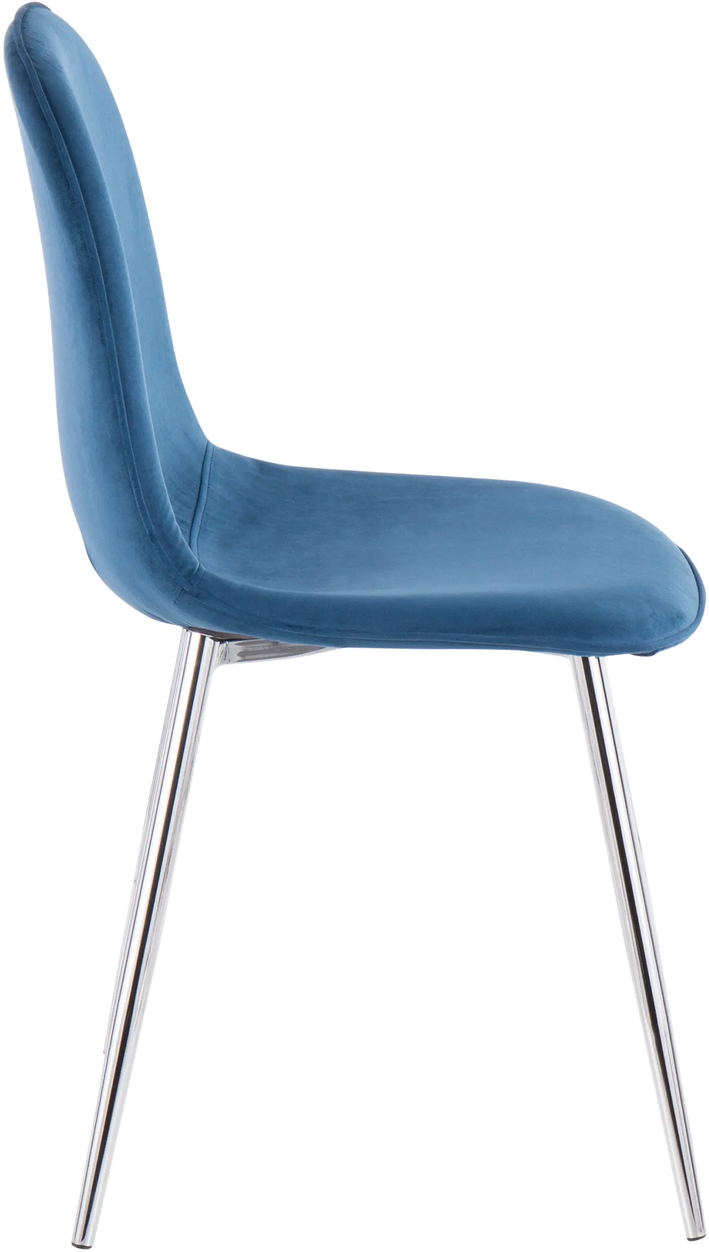 CH-PEBBLE SVVBU2 Contemporary Blue and Chrome Dining Room Chair (Set of 2) - Pebble-3