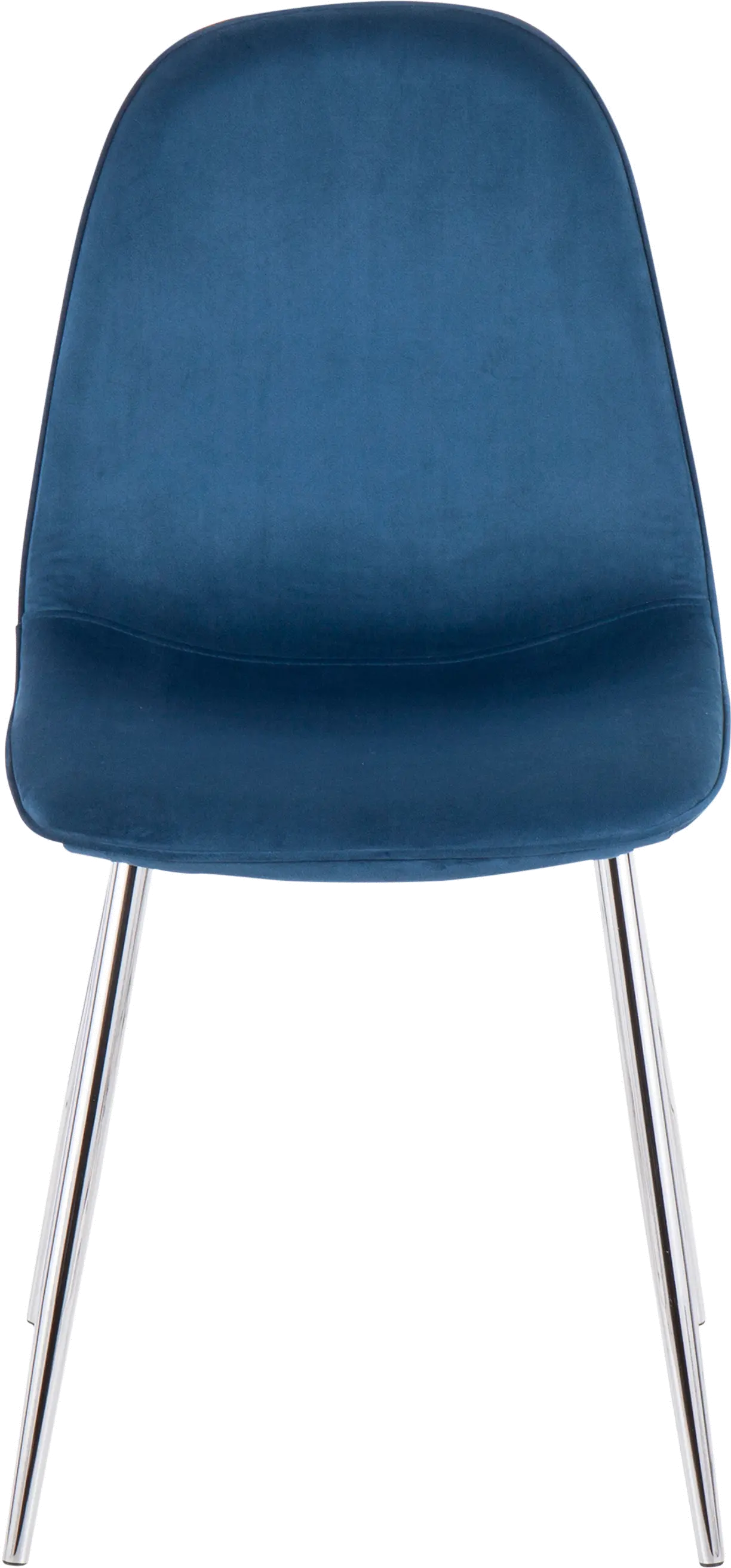 CH-PEBBLE SVVBU2 Contemporary Blue and Chrome Dining Room Chair (Set of 2) - Pebble-5
