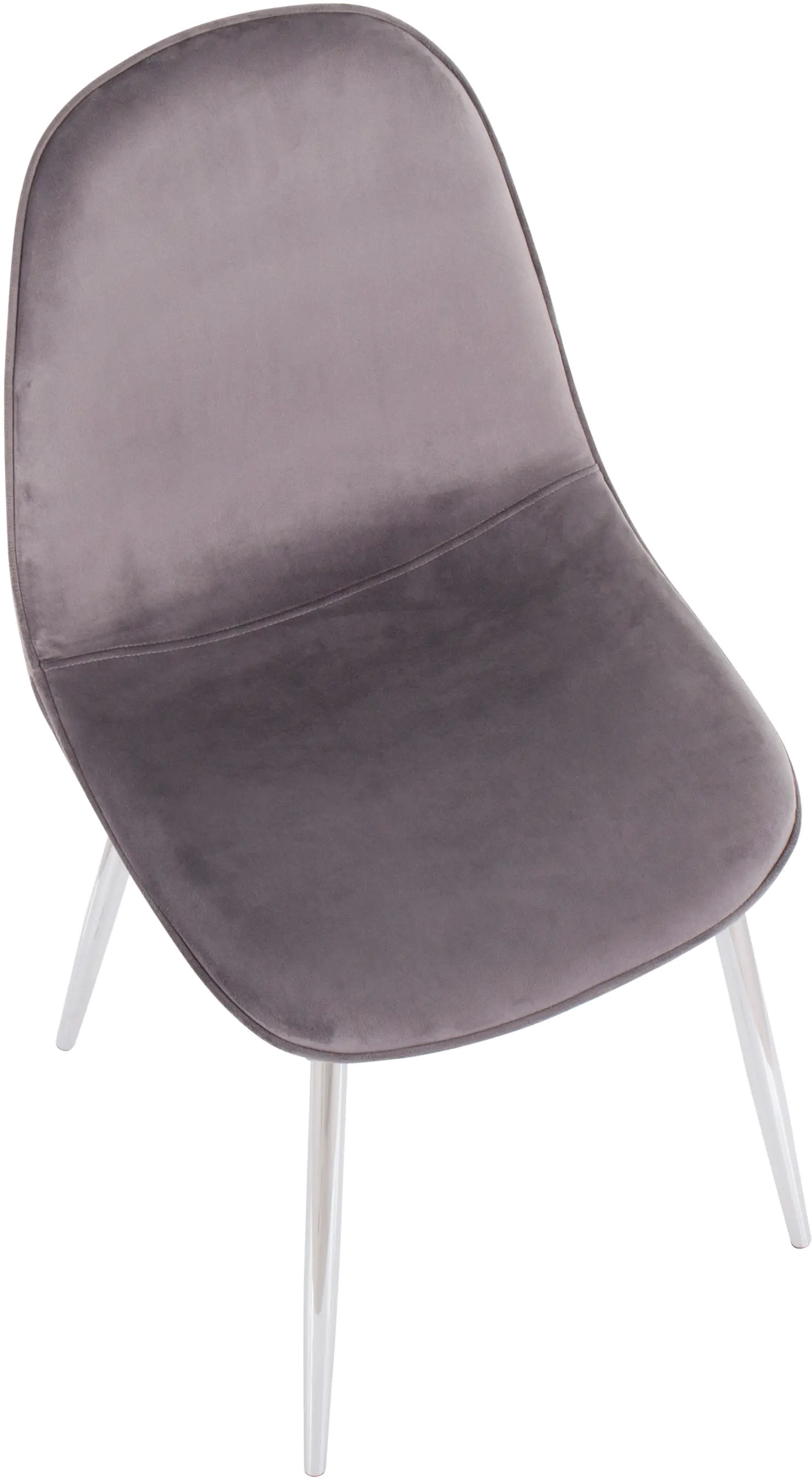 CH-PEBBLE SVVGY2 Contemporary Gray and Chrome Dining Room Chair (Set of 2) - Pebble-6