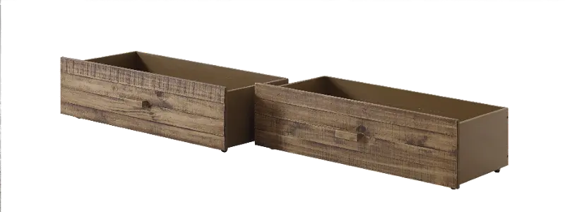 Rustic Driftwood Storage Drawers (Set of 2) - Front Porch