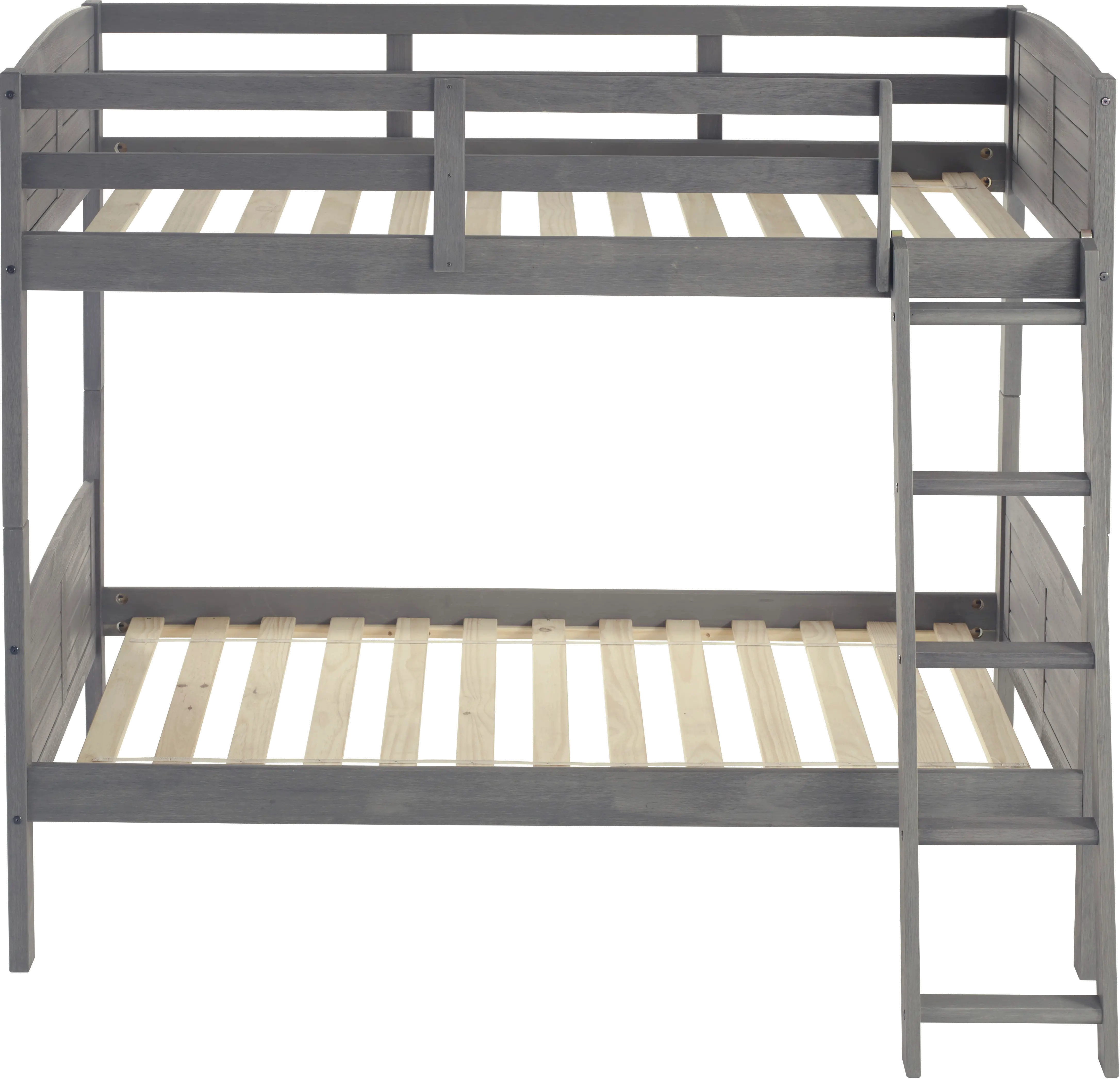 Antique Gray Twin over Twin Bunk Bed - Louver-4