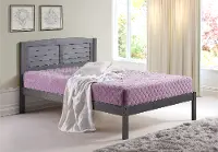 Antique Gray Full Platform Bed - Louver